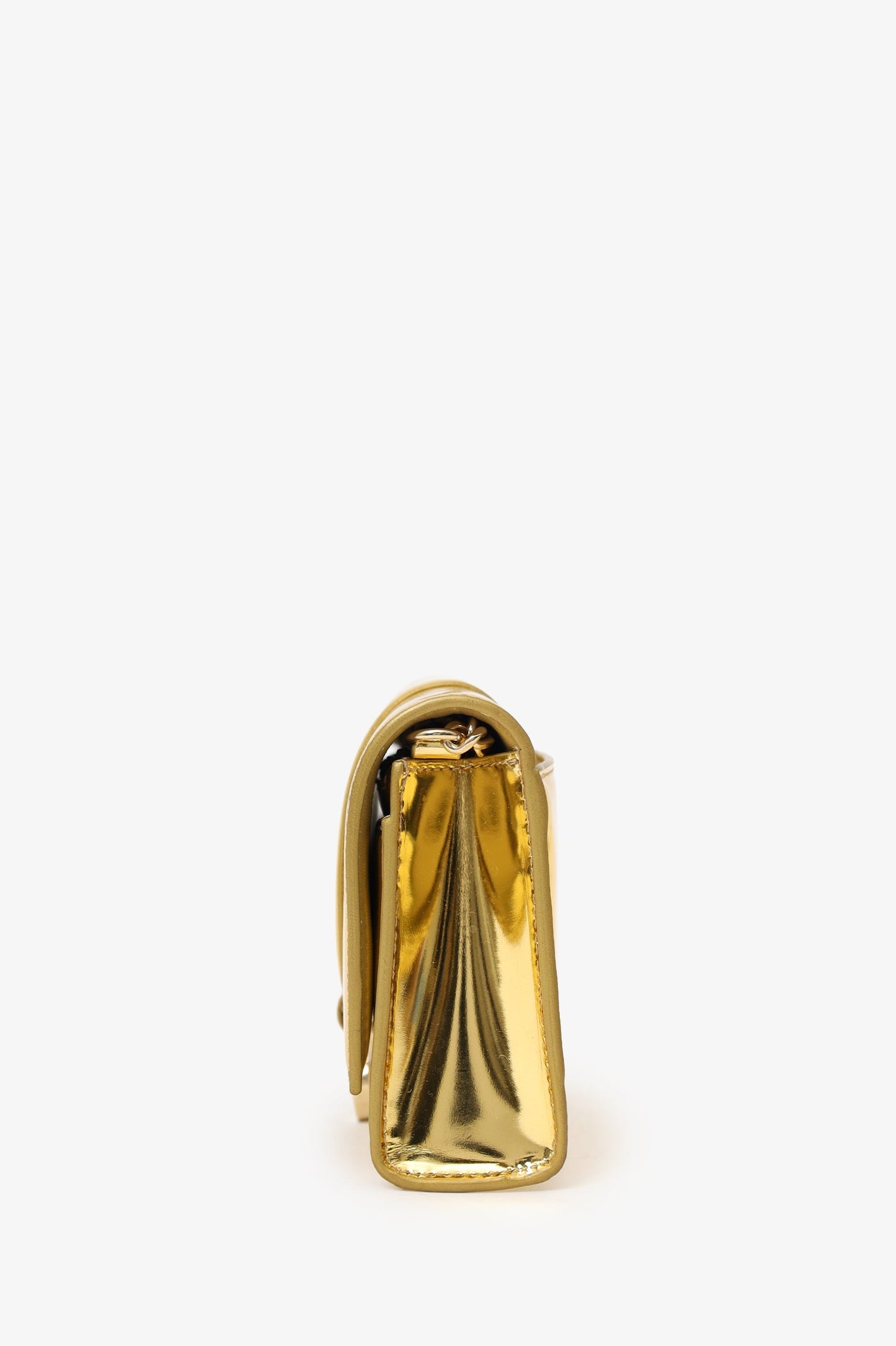Balenciaga Gold Hourglass Wallet On Chain