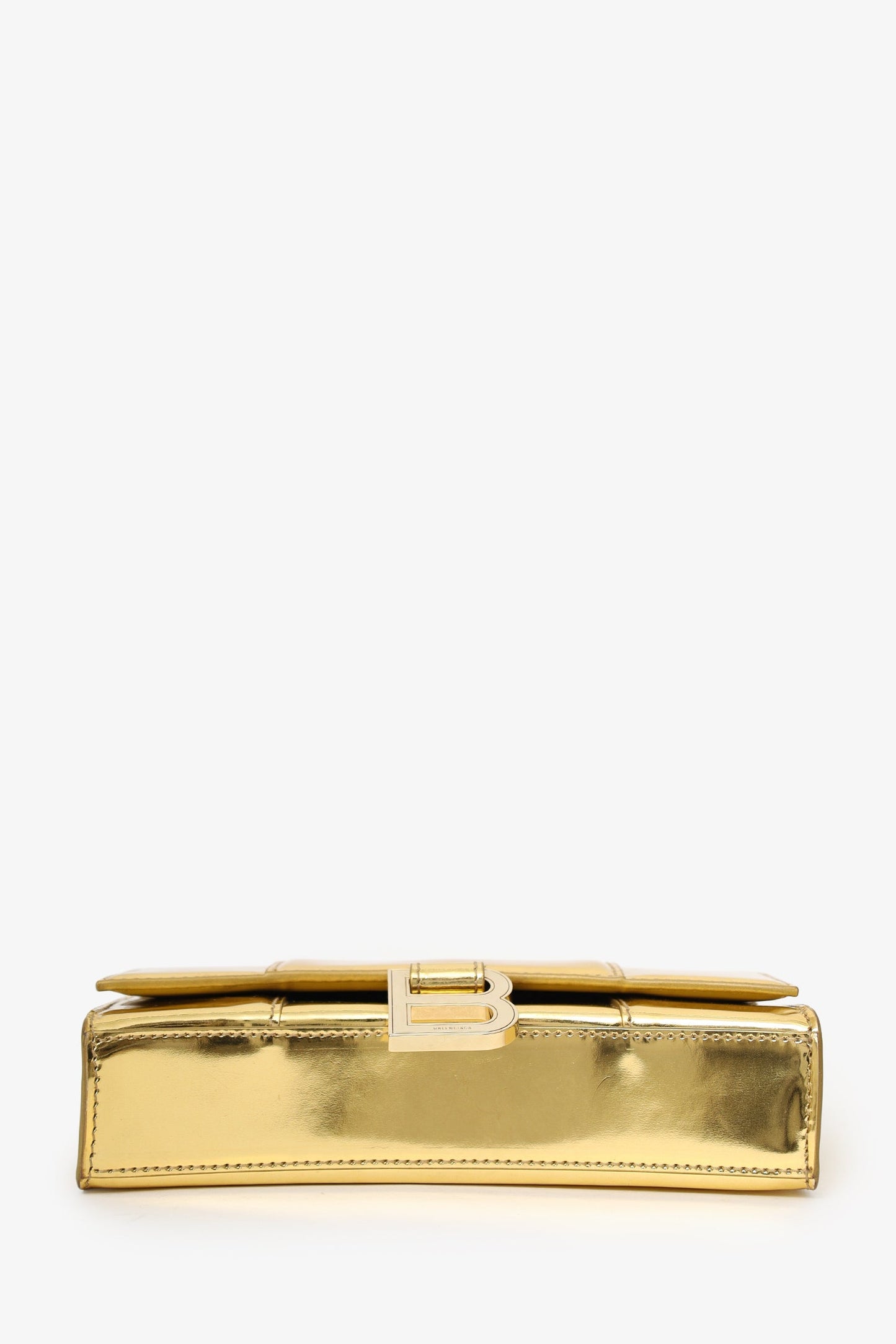 Balenciaga Gold Hourglass Wallet On Chain