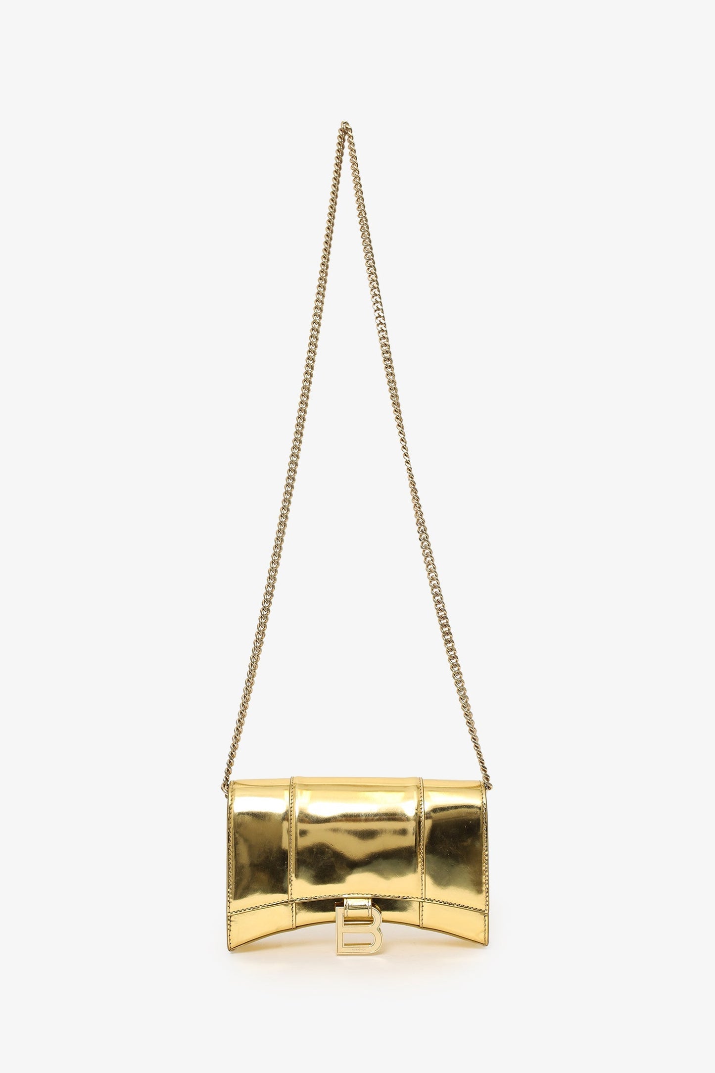 Balenciaga Gold Hourglass Wallet On Chain