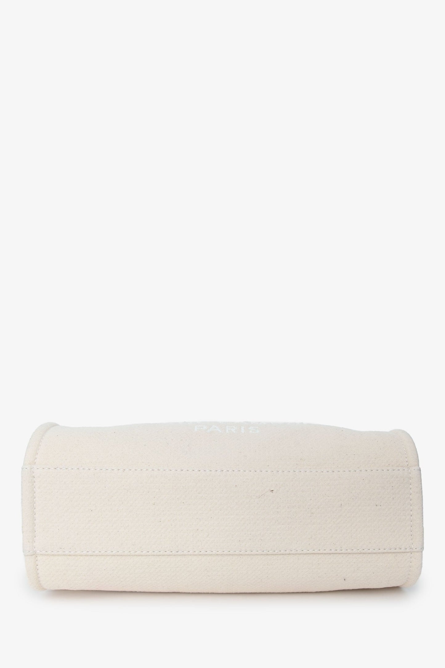 Chanel™ Beige Canvas Small Deauville Shopping Tote with Pouch