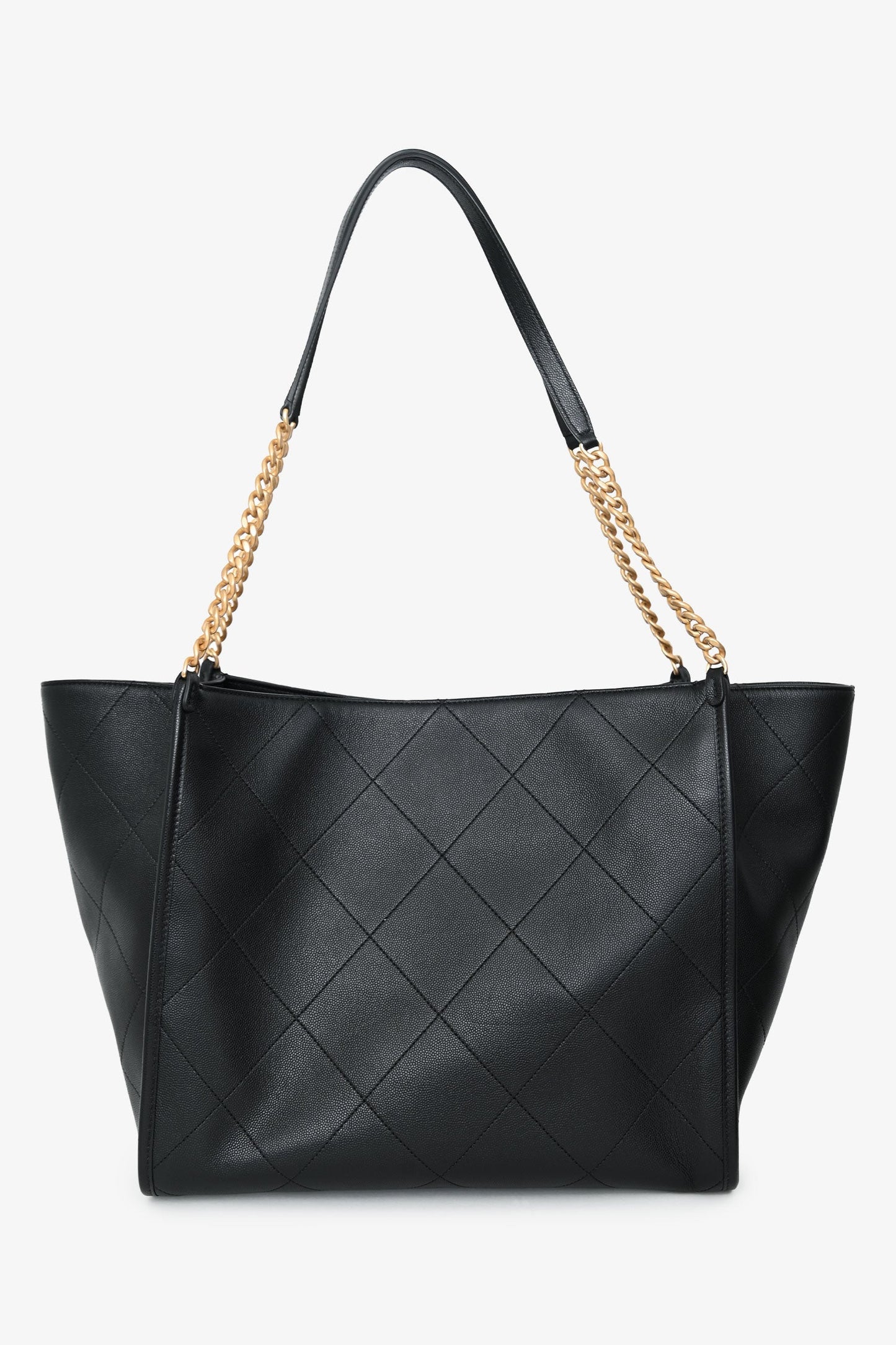 Chanel™ 2025 Black Lambskin CC Large Shopping Tote with Pouch