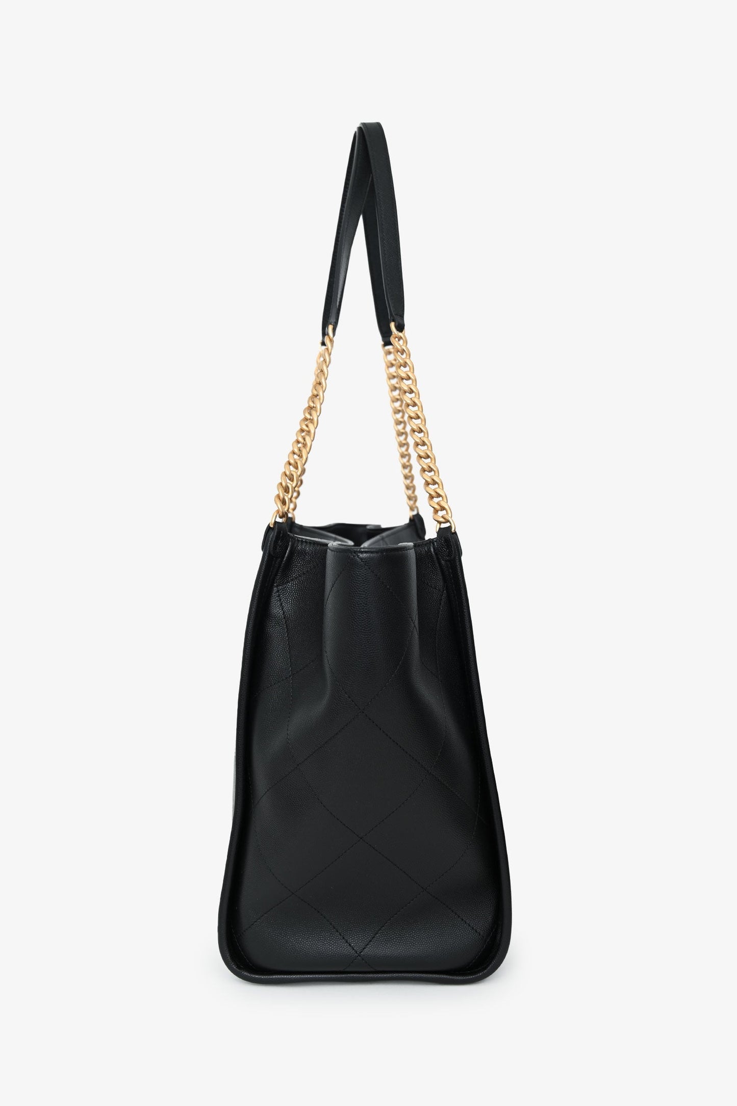 Chanel™ 2025 Black Lambskin CC Large Shopping Tote with Pouch