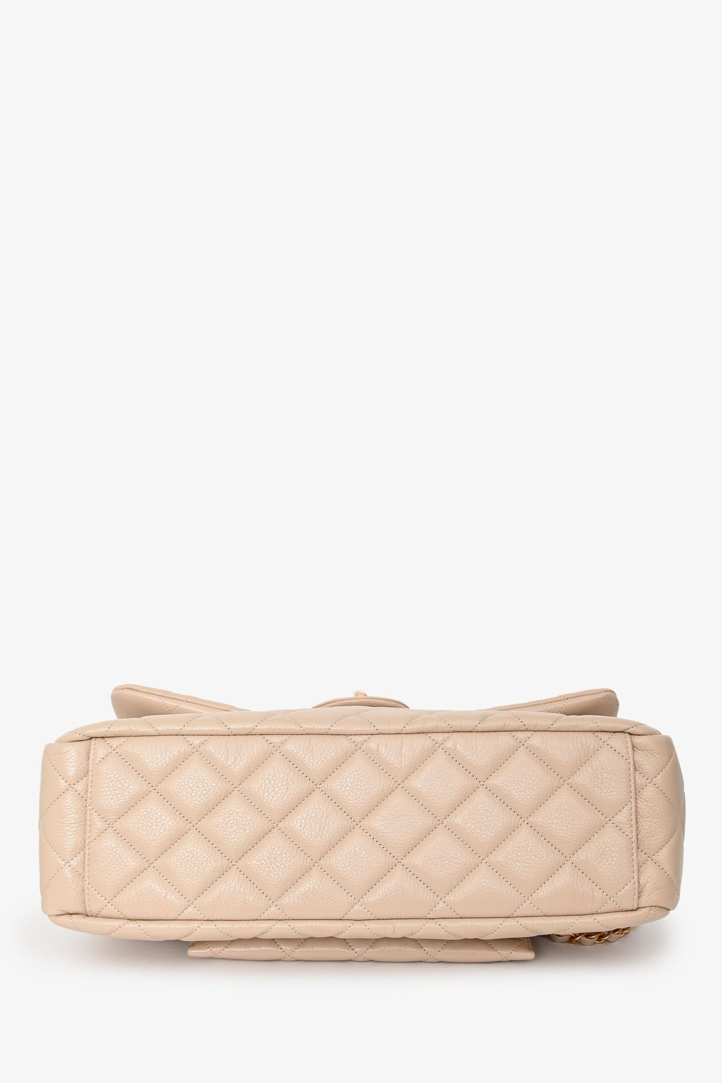 Chanel™ Beige Calfskin Leather Airline XXL Single Flap Bag