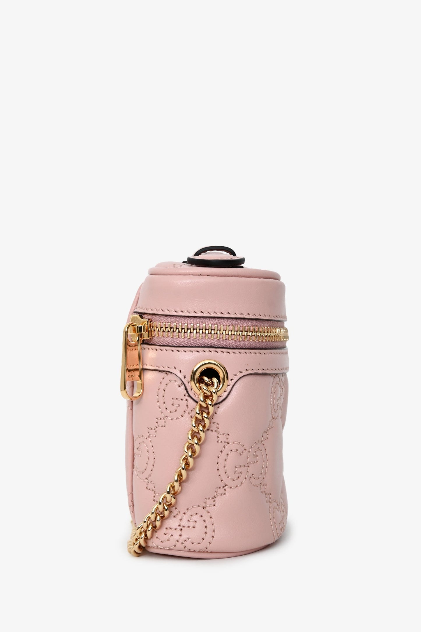 Gucci Pink Leather Matelasse GG Vanity Mini Top Handle Bag