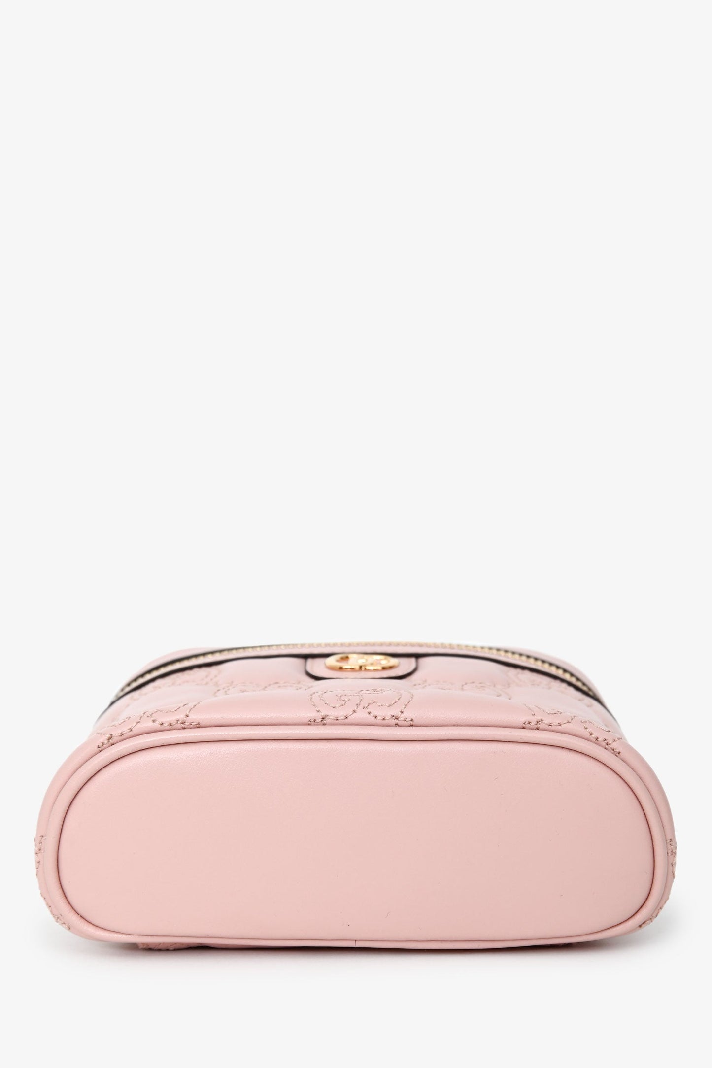 Gucci Pink Leather Matelasse GG Vanity Mini Top Handle Bag