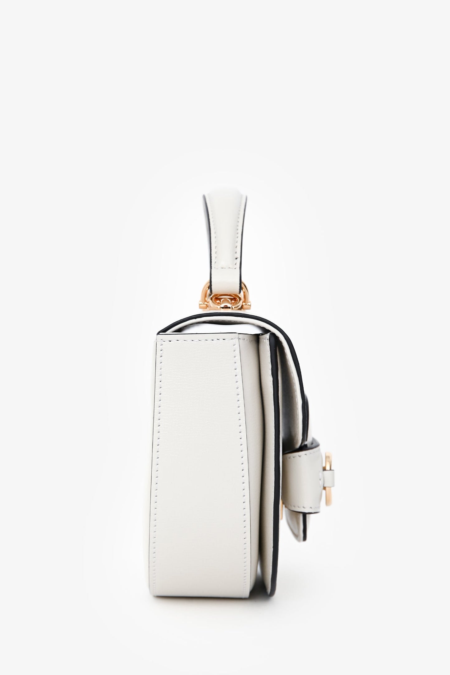 Gucci White Leather 'Horsebit 1955' Mini Crossbody Bag