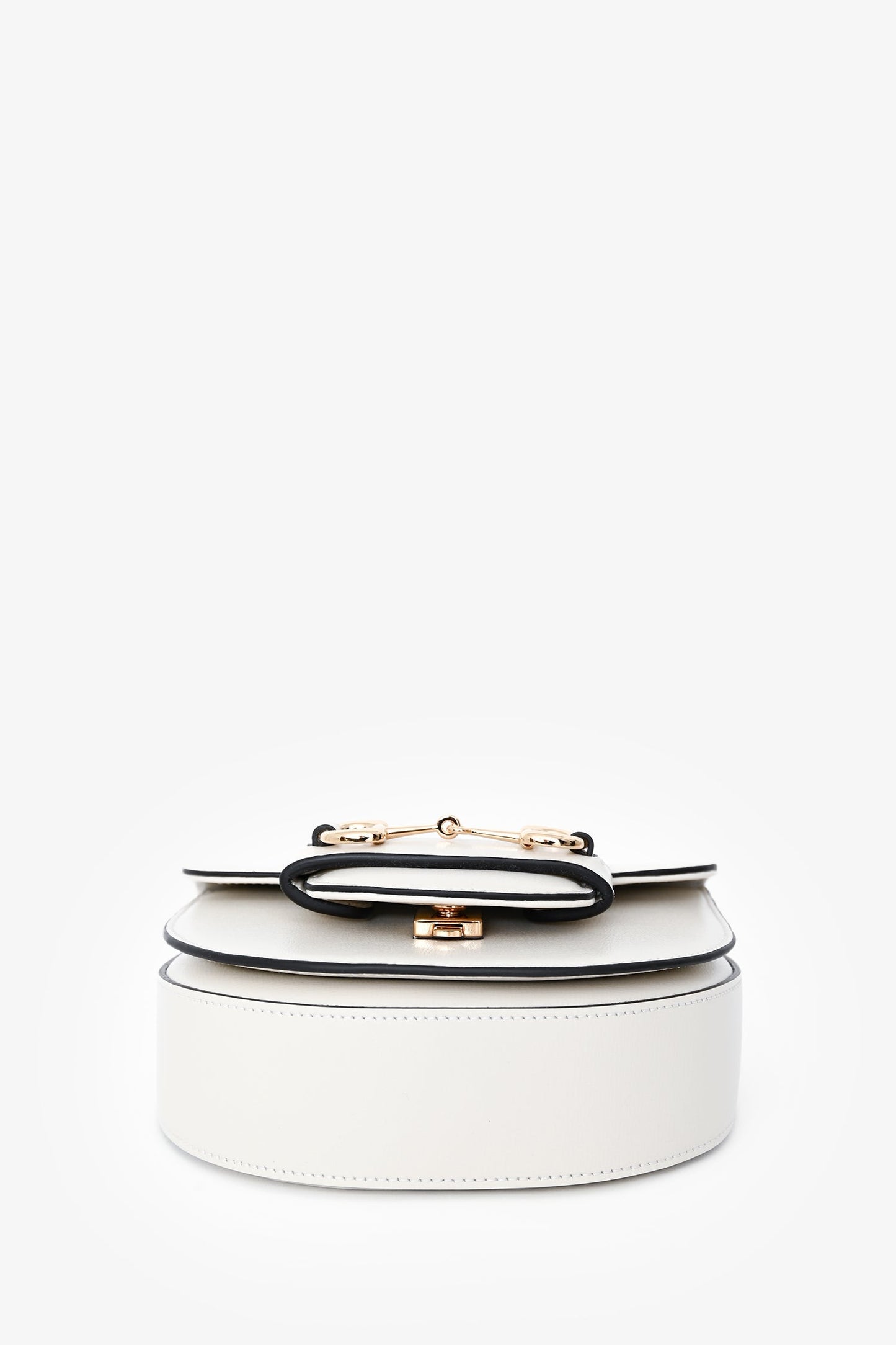 Gucci White Leather 'Horsebit 1955' Mini Crossbody Bag