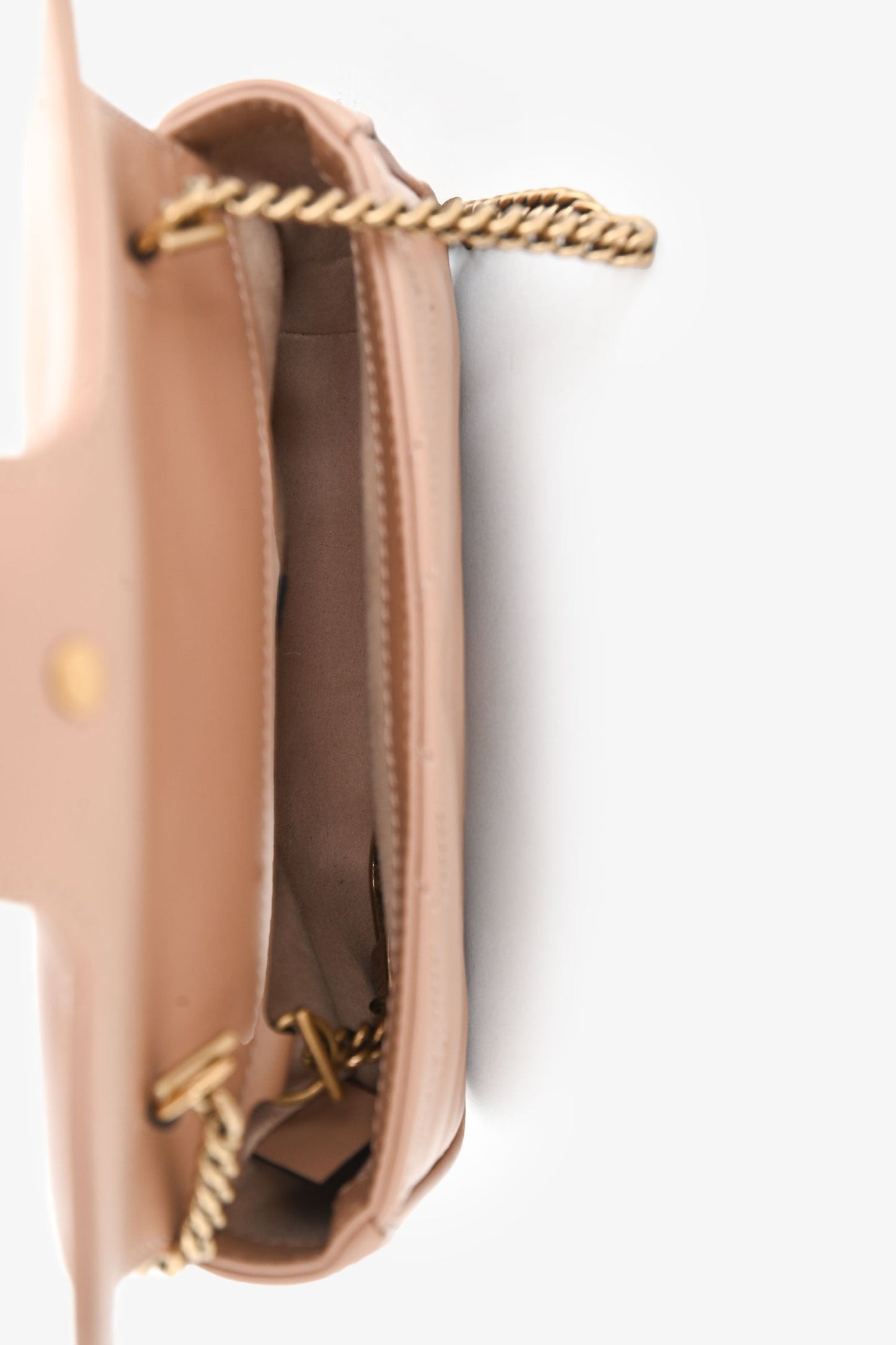 Gucci Brown Leather GG Marmont Super Mini Crossbody Bag