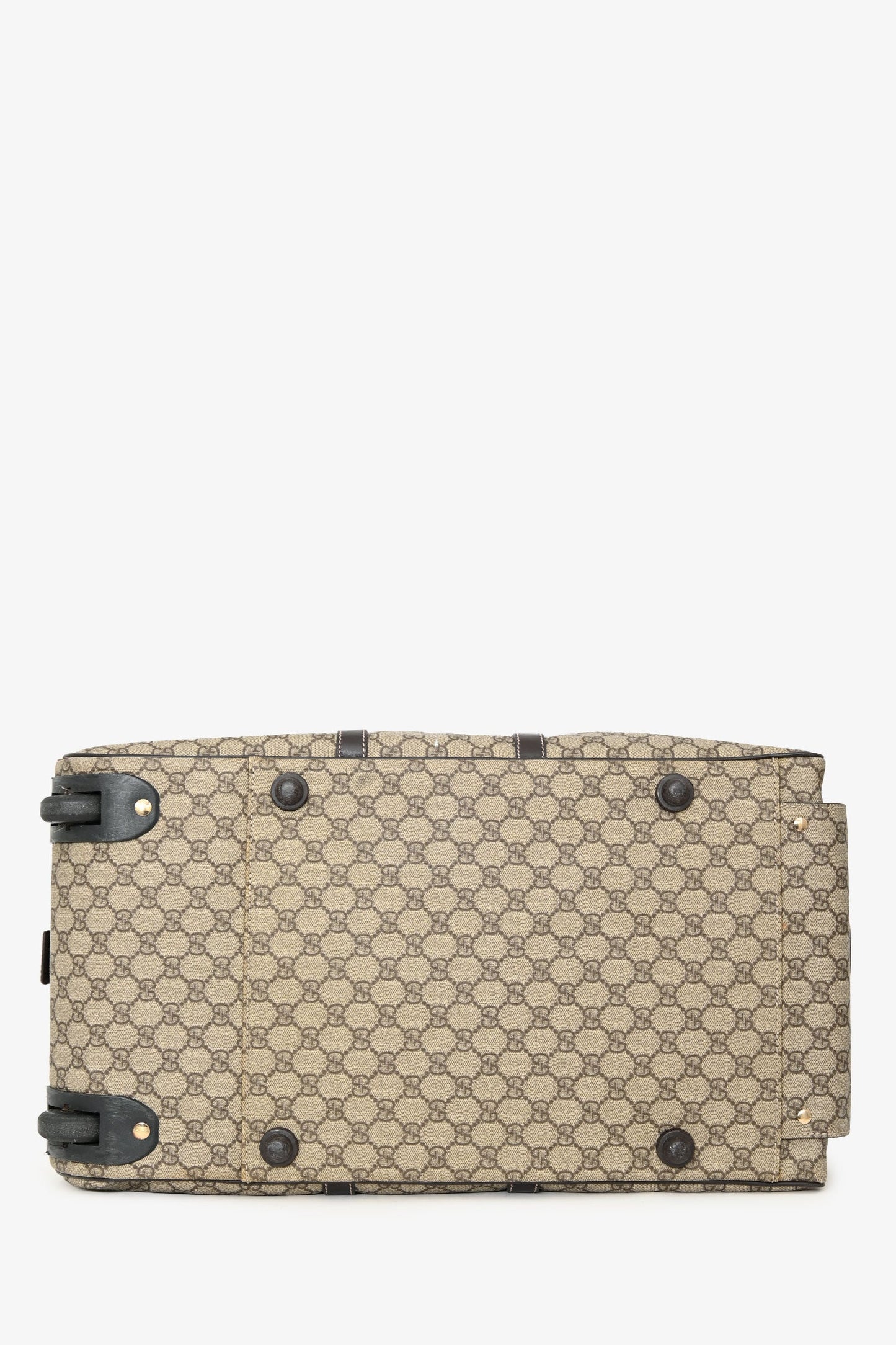 Gucci Brown Coated Canvas/Leather Duffle Trolley Bag