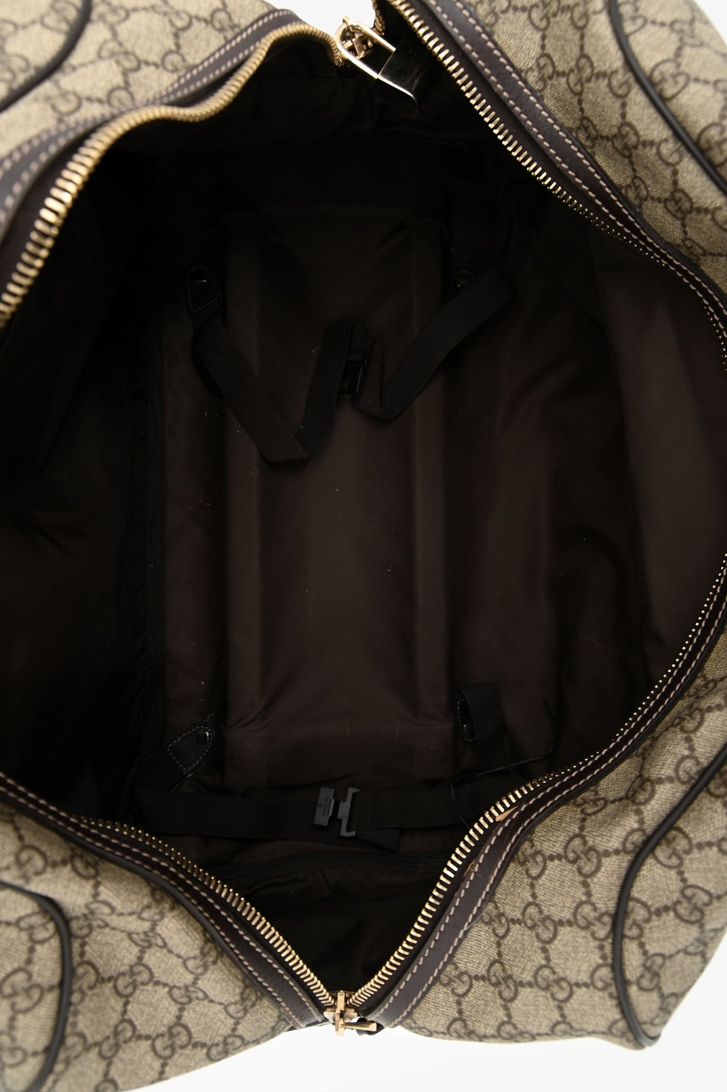 Gucci Brown Coated Canvas/Leather Duffle Trolley Bag