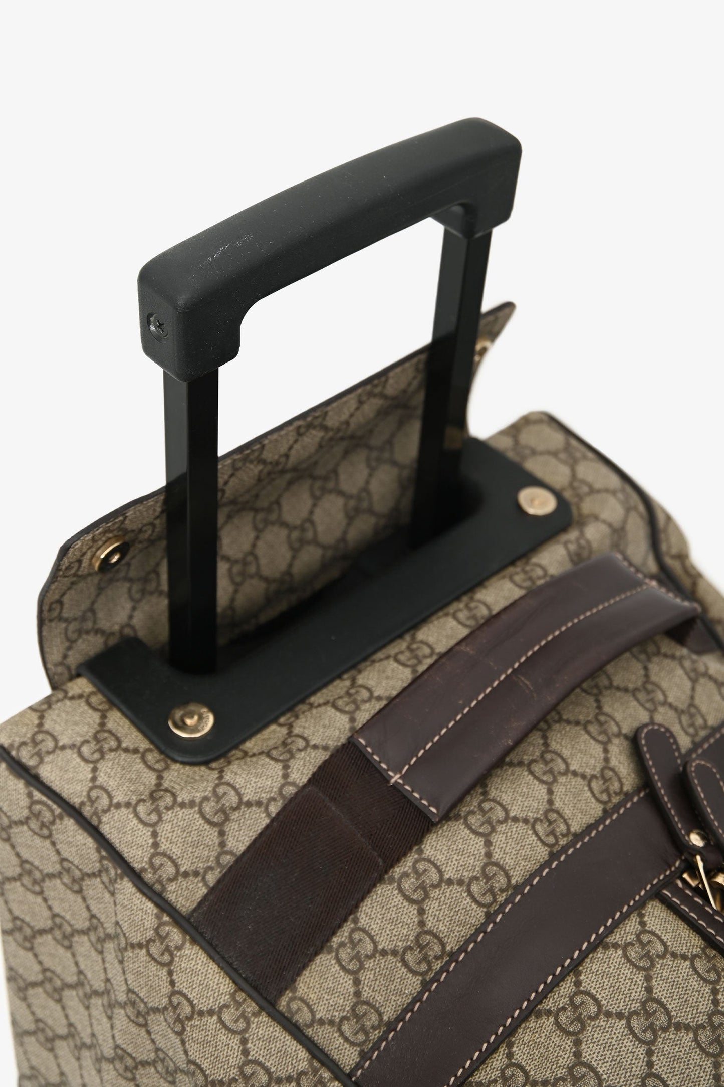 Gucci Brown Coated Canvas/Leather Duffle Trolley Bag