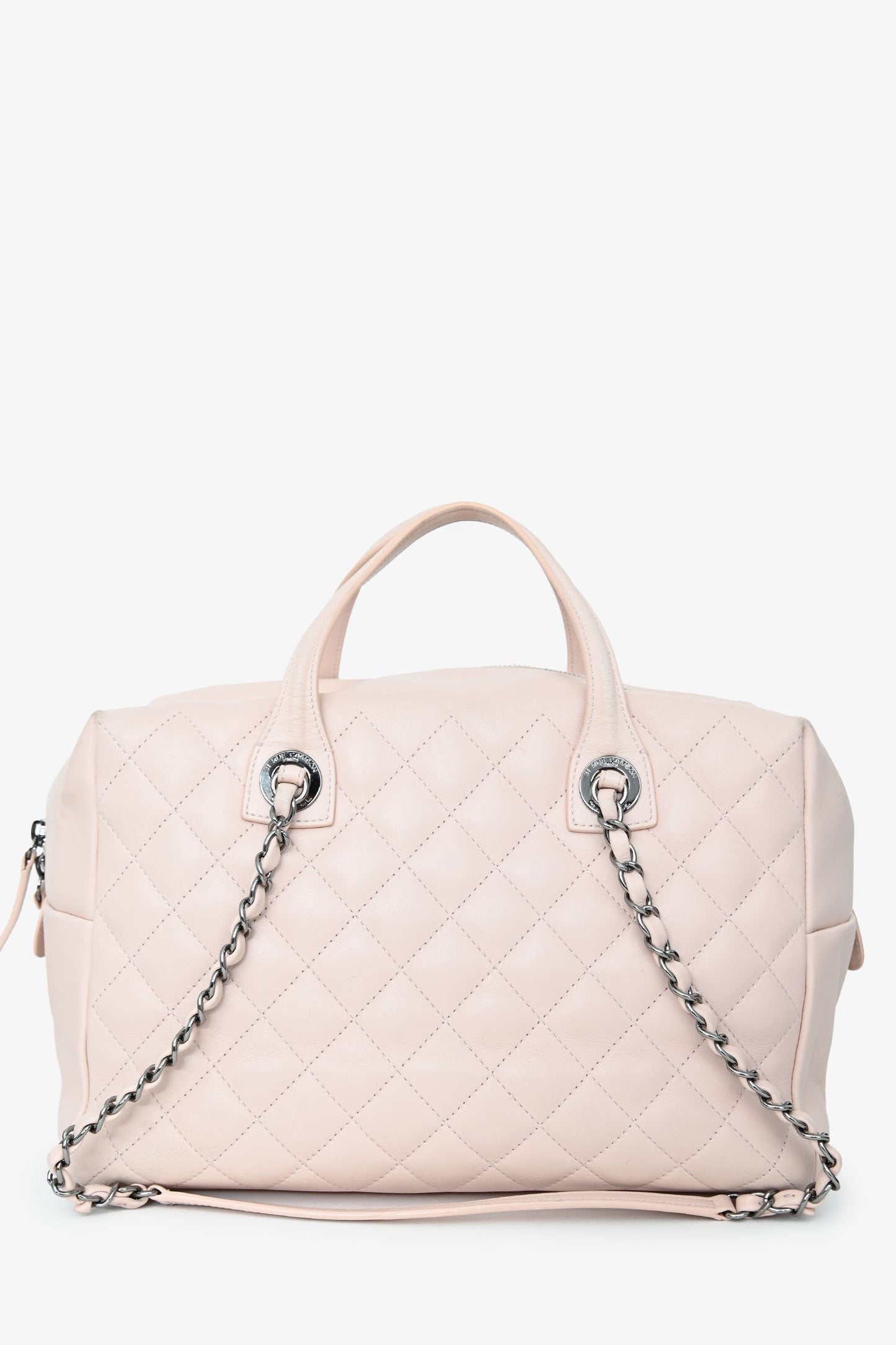 Chanel™ 2015/16 Pink Leather Quilted 'Feather Weight' Bowling Bag