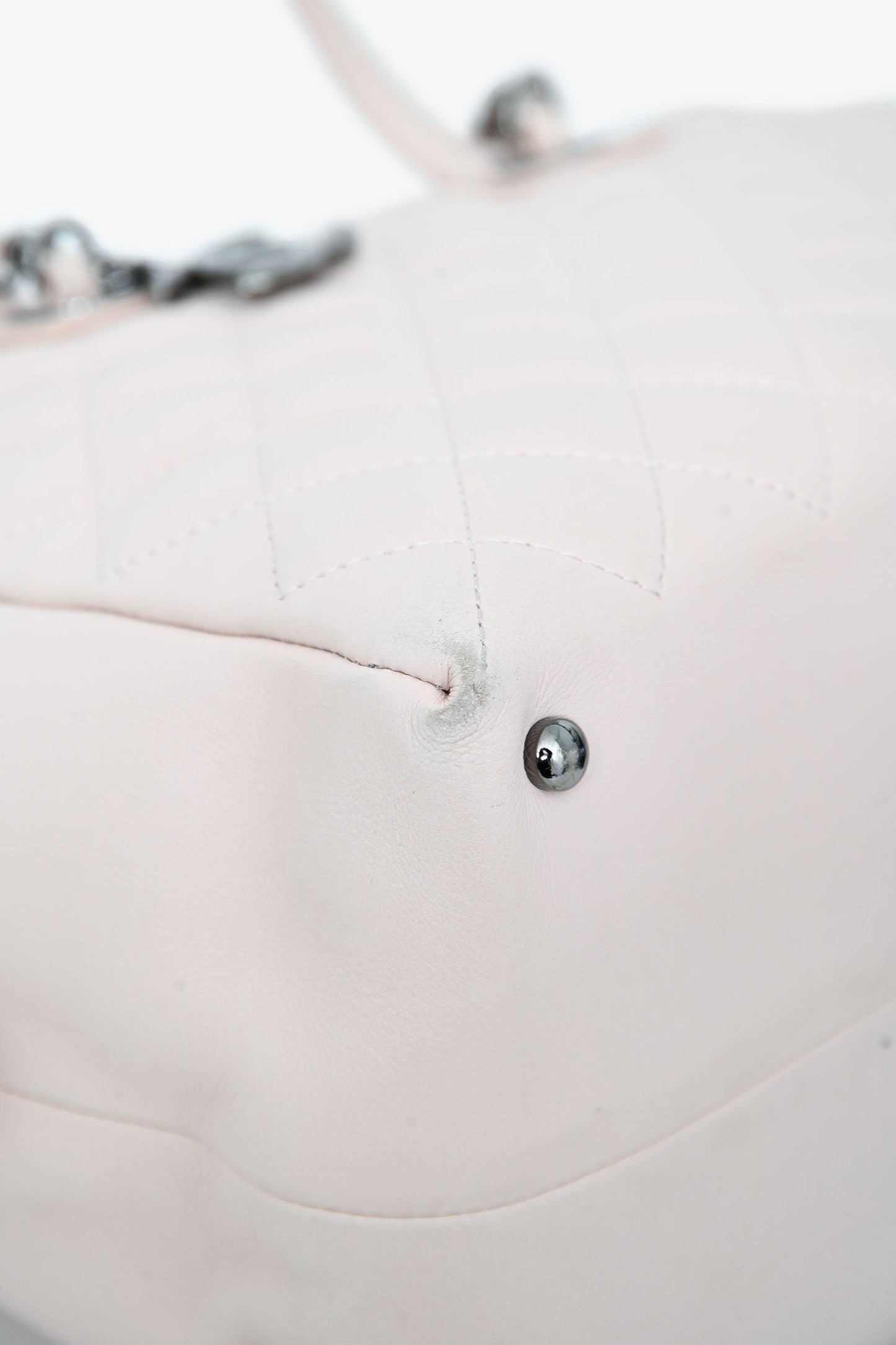 Chanel™ 2015/16 Pink Leather Quilted 'Feather Weight' Bowling Bag
