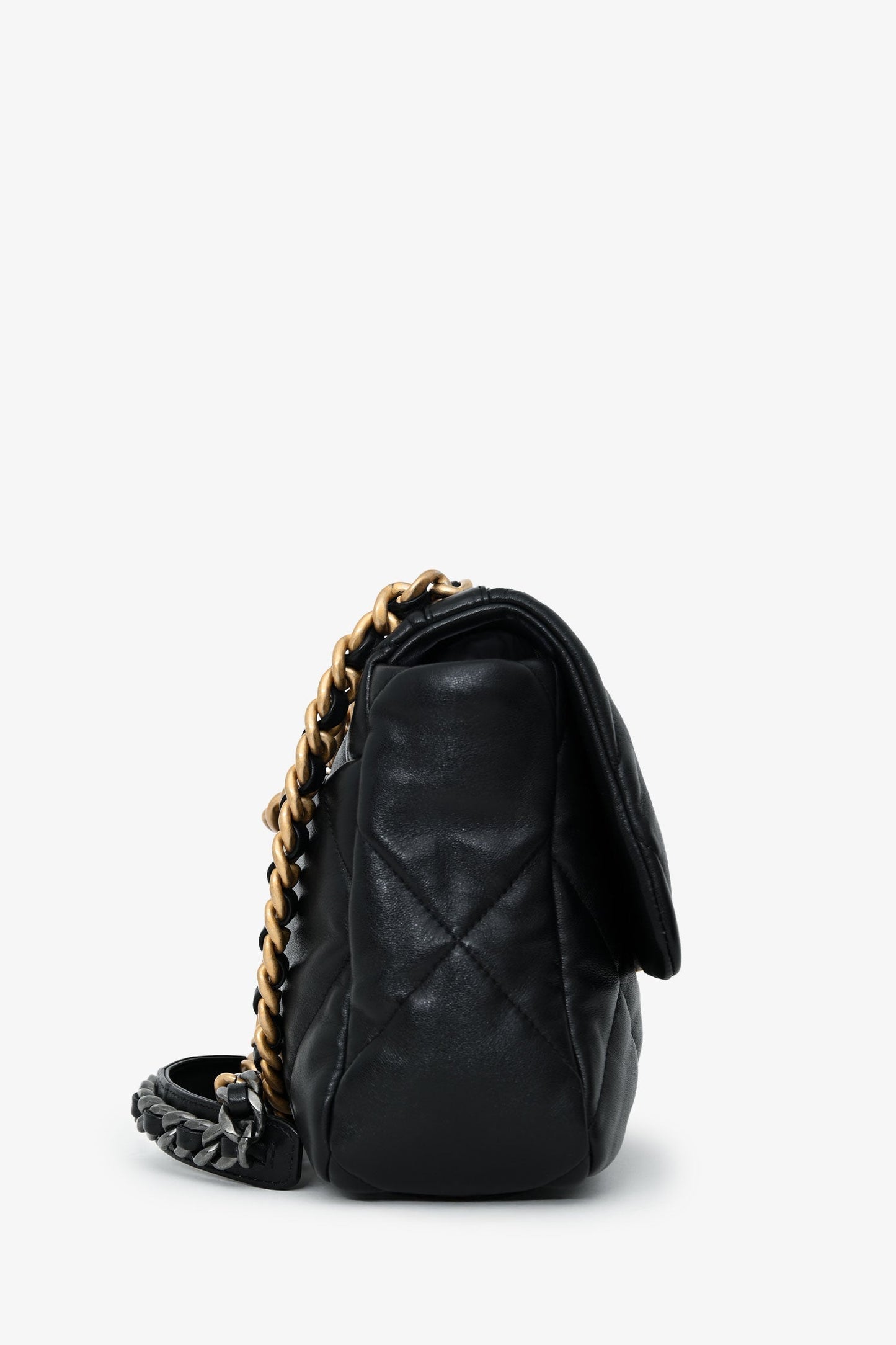 Chanel™ Black Leather Chanel 19 Medium Flap Bag