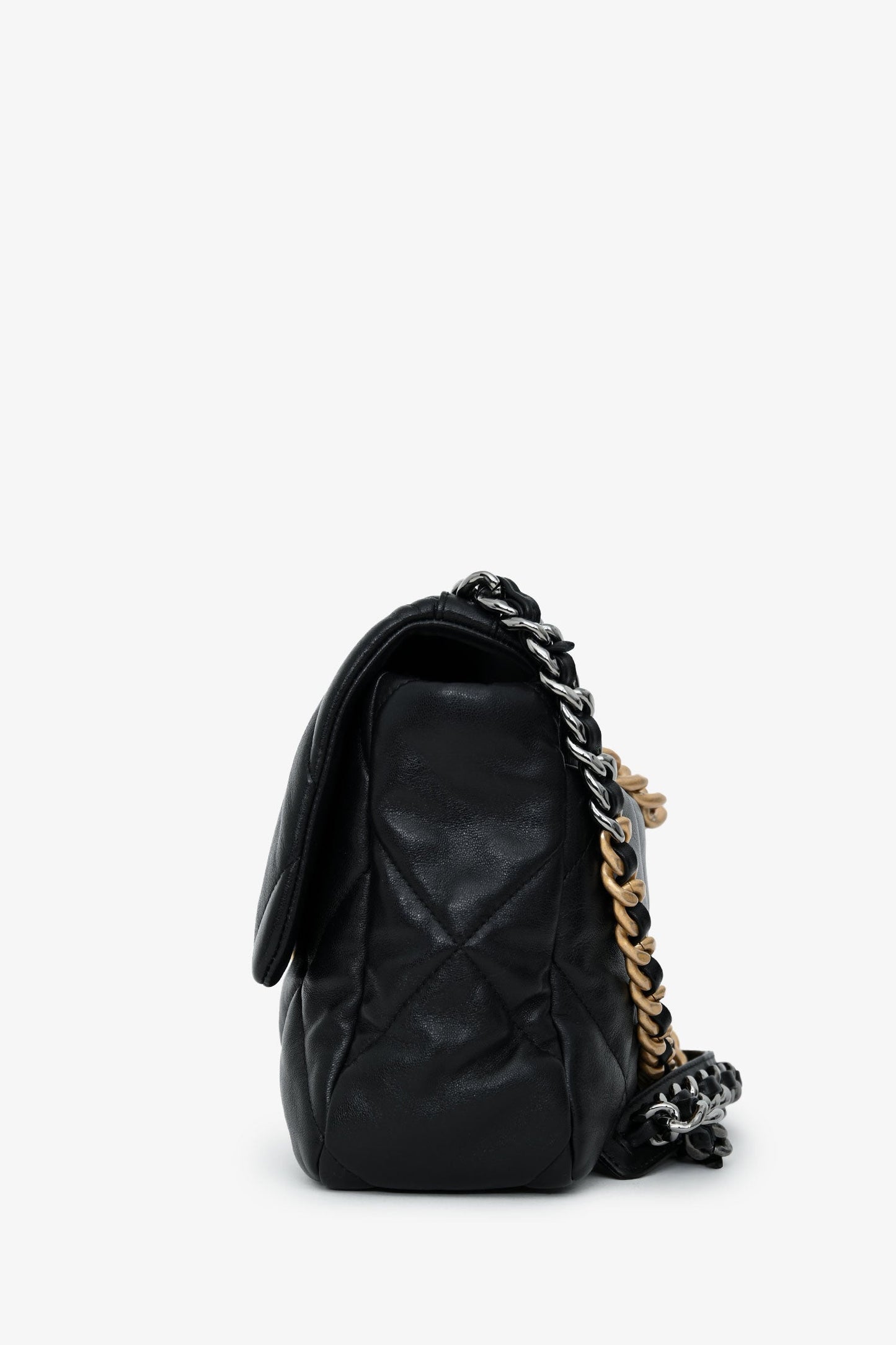 Chanel™ Black Leather Chanel 19 Medium Flap Bag