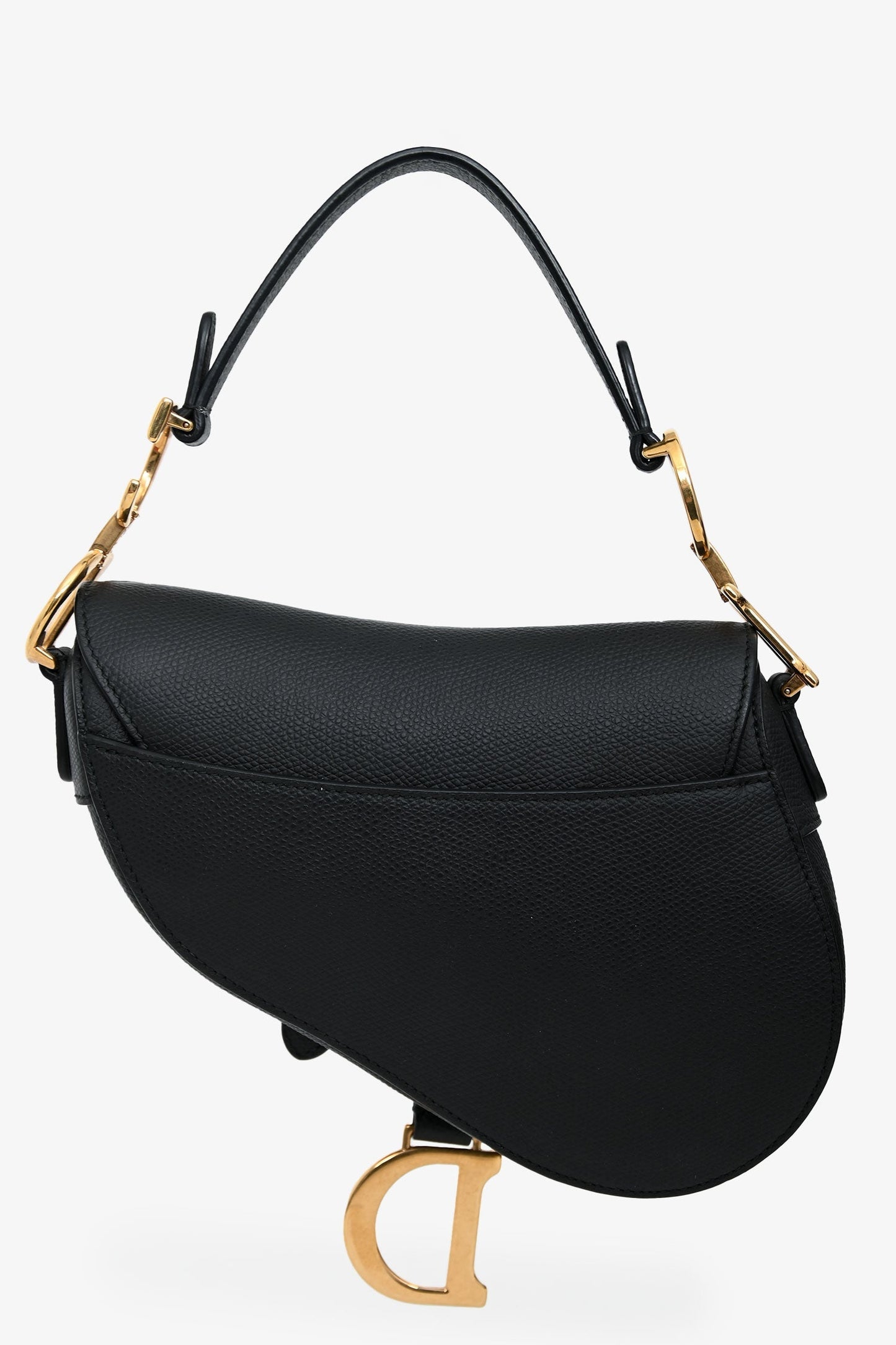 Christian Dior 2018 Black Leather Mini Saddle Top Handle