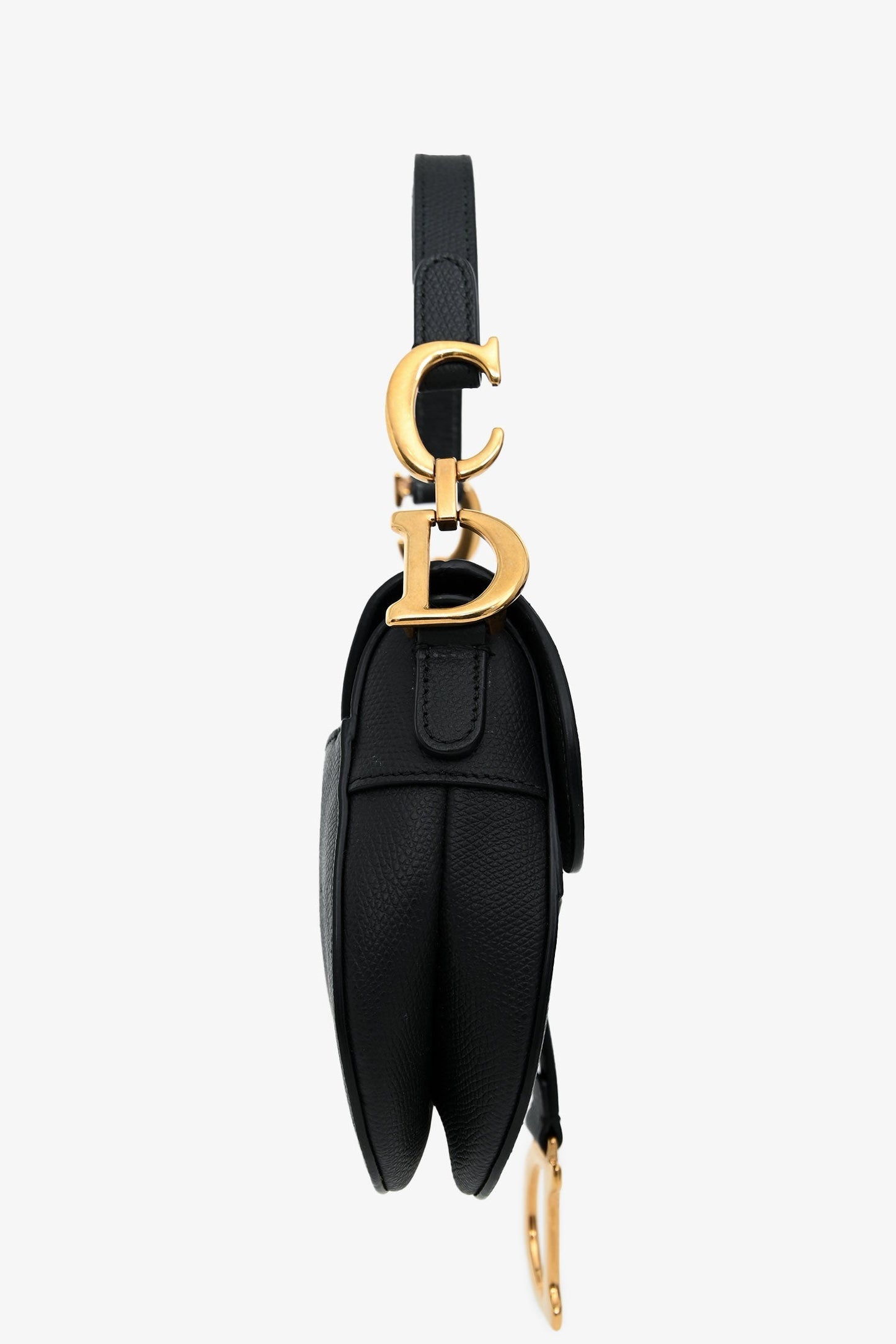 Christian Dior 2018 Black Leather Mini Saddle Top Handle