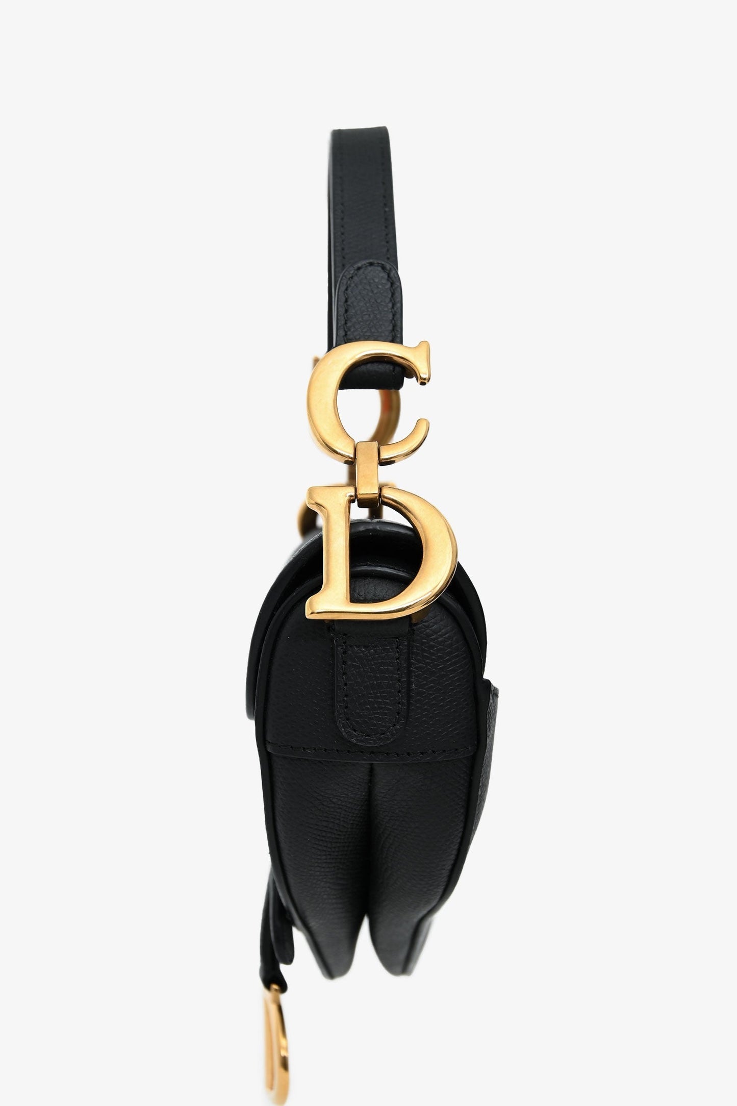 Christian Dior 2018 Black Leather Mini Saddle Top Handle