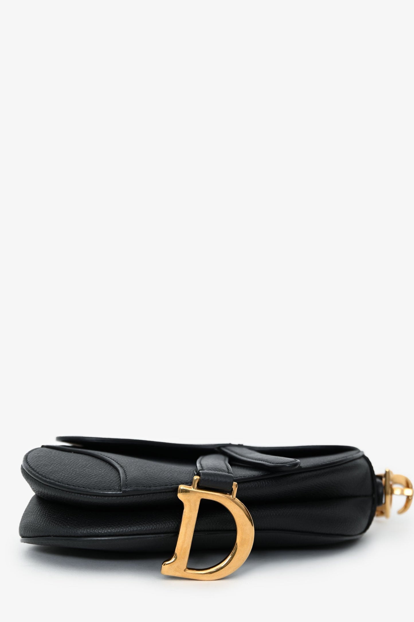 Christian Dior 2018 Black Leather Mini Saddle Top Handle