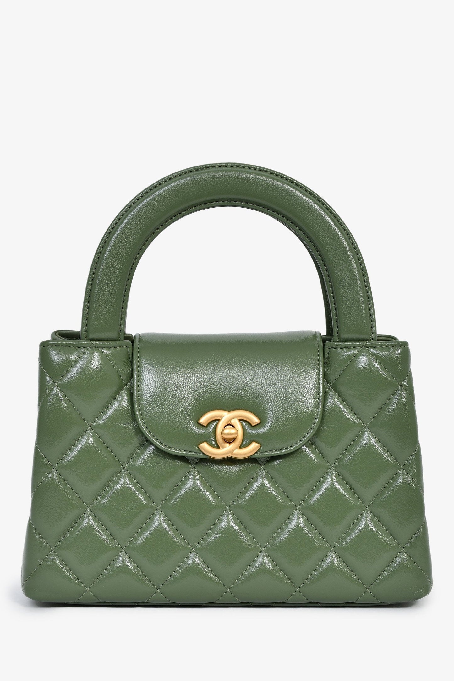 Chanel™ Green Lambskin Mini Kelly Shopper Tote