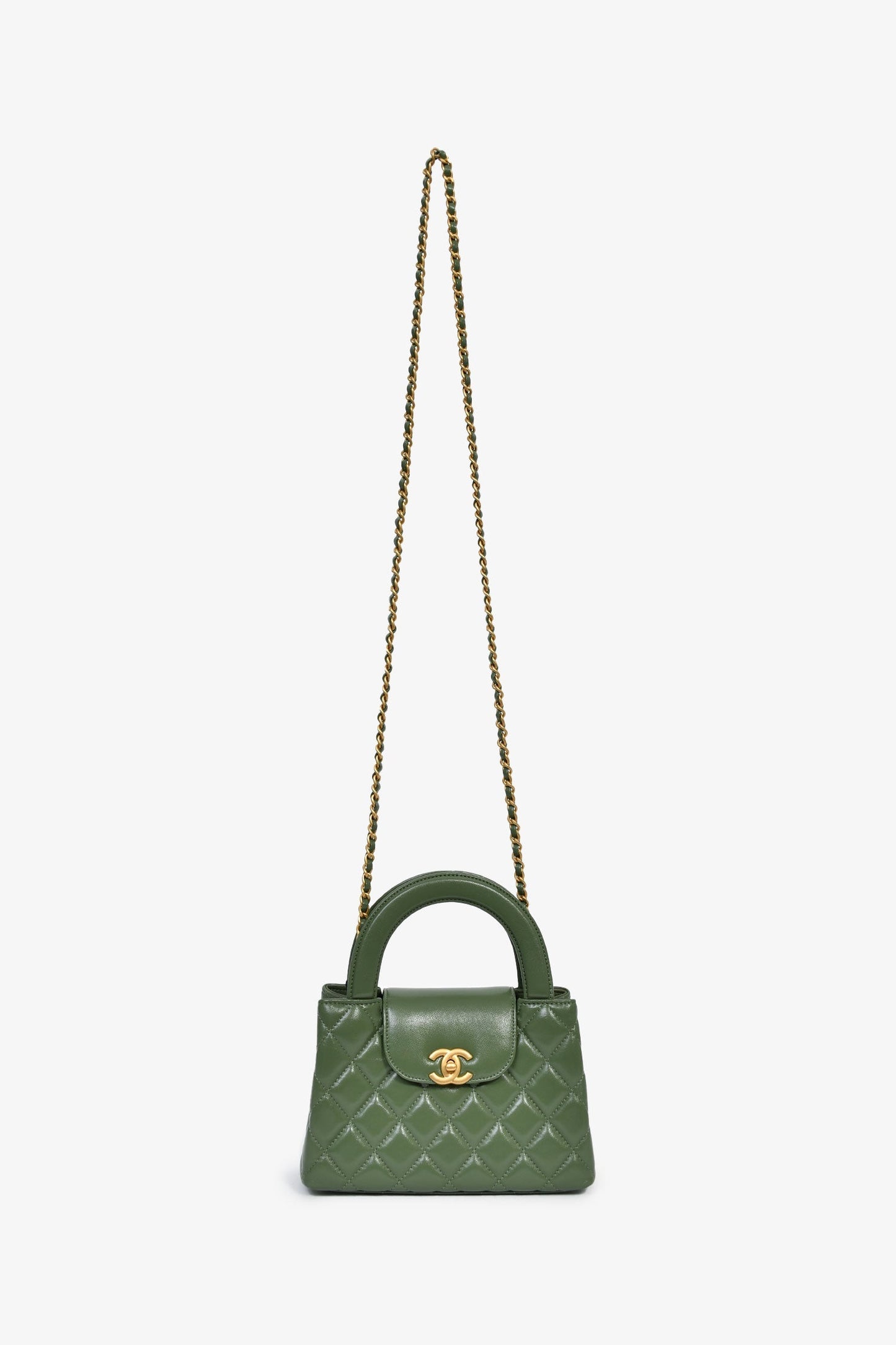 Chanel™ Green Lambskin Mini Kelly Shopper Tote