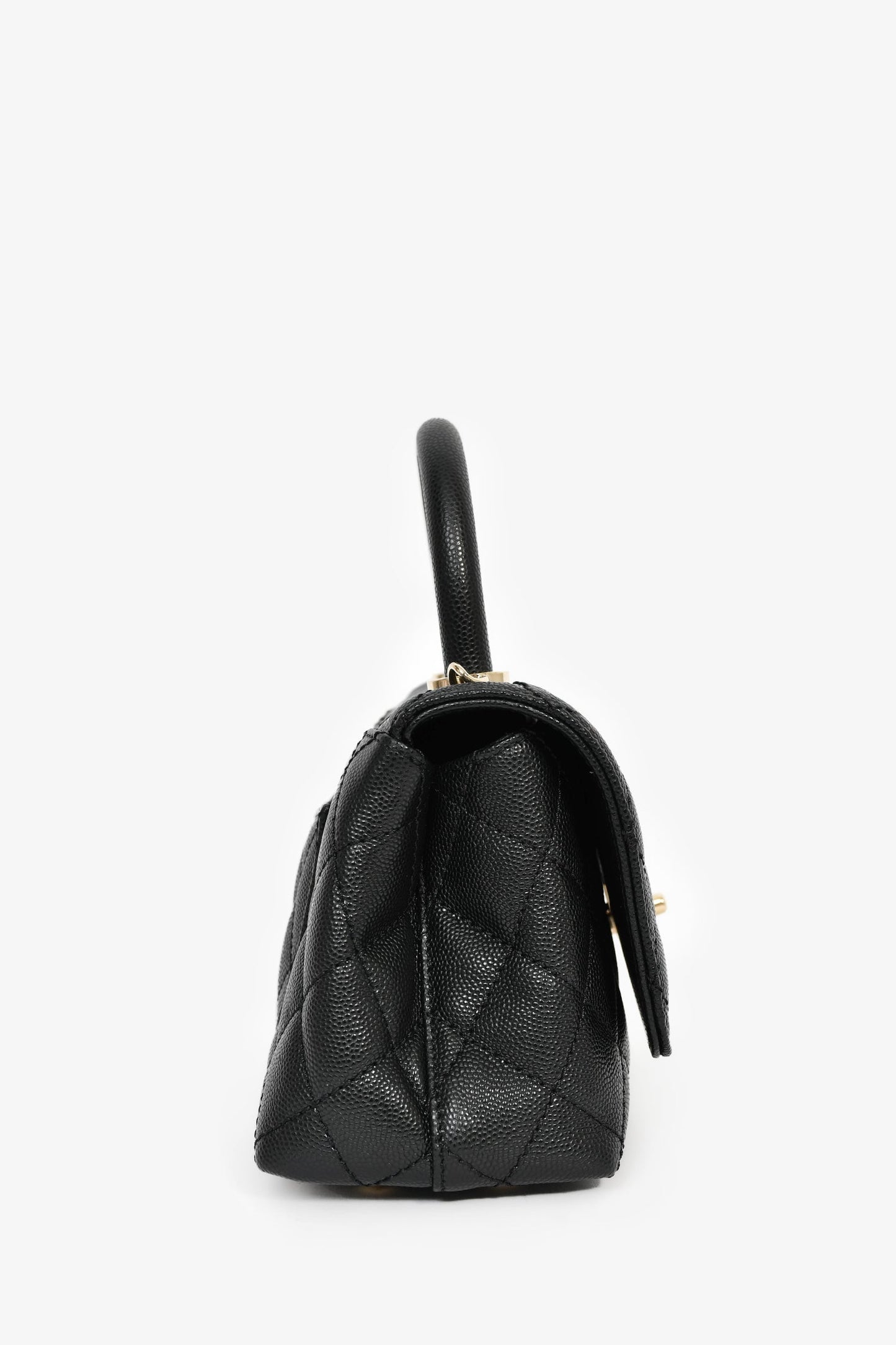 Chanel™ Black Caviar Extra Mini Coco Handle Flap Bag