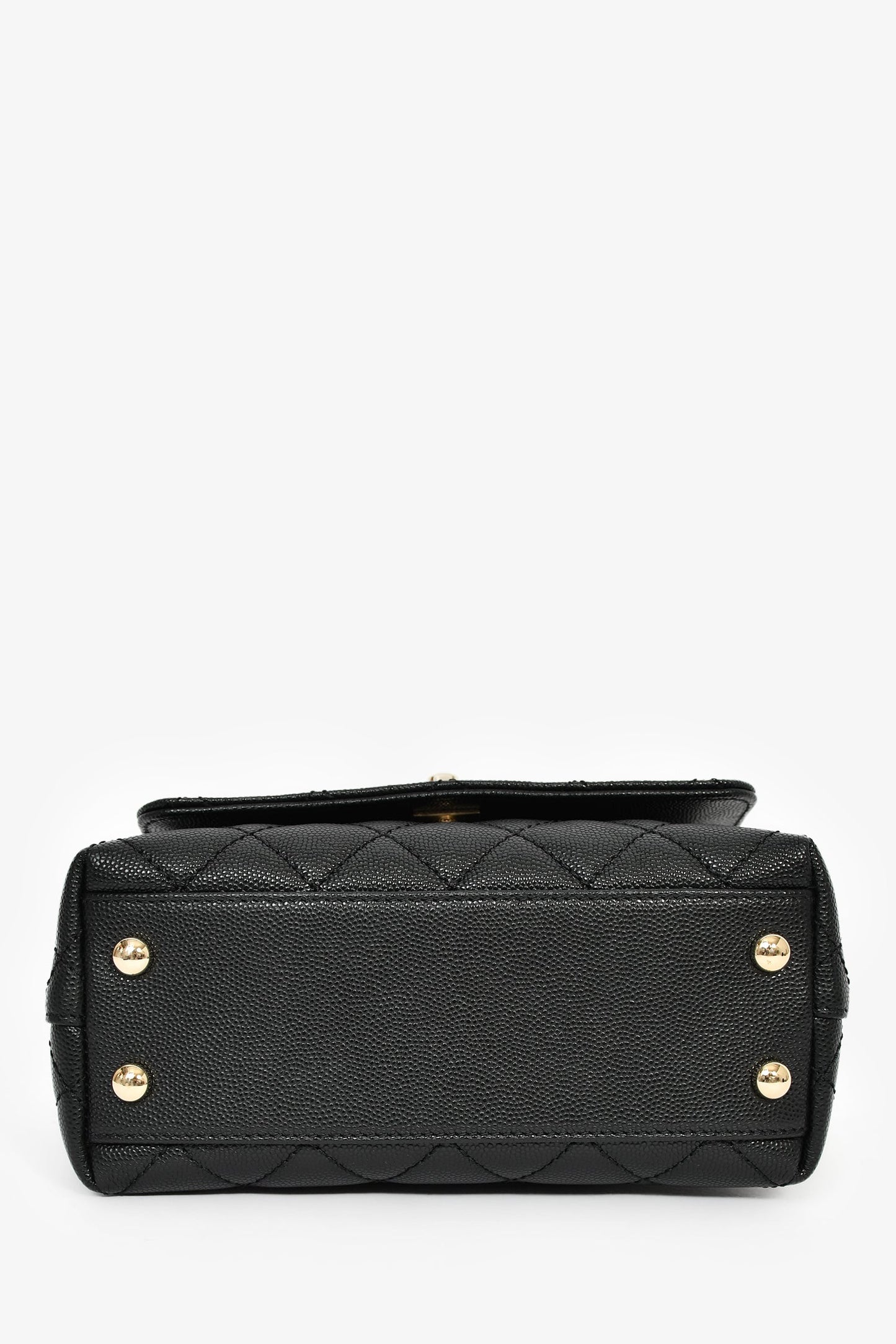 Chanel™ Black Caviar Extra Mini Coco Handle Flap Bag