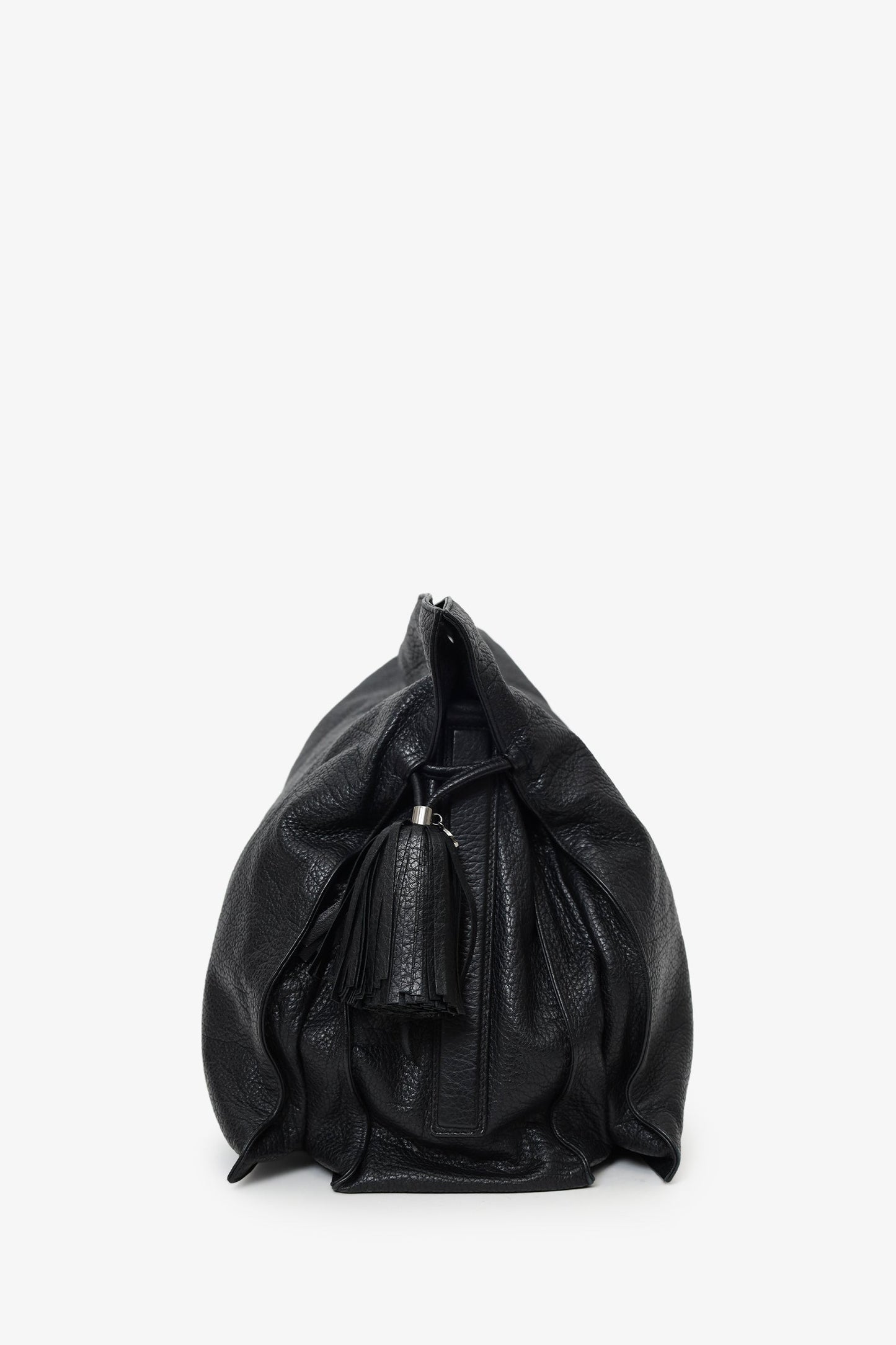 Loewe 2014 Black Leather Tasseled 'Flamenco' Shoulder Bag