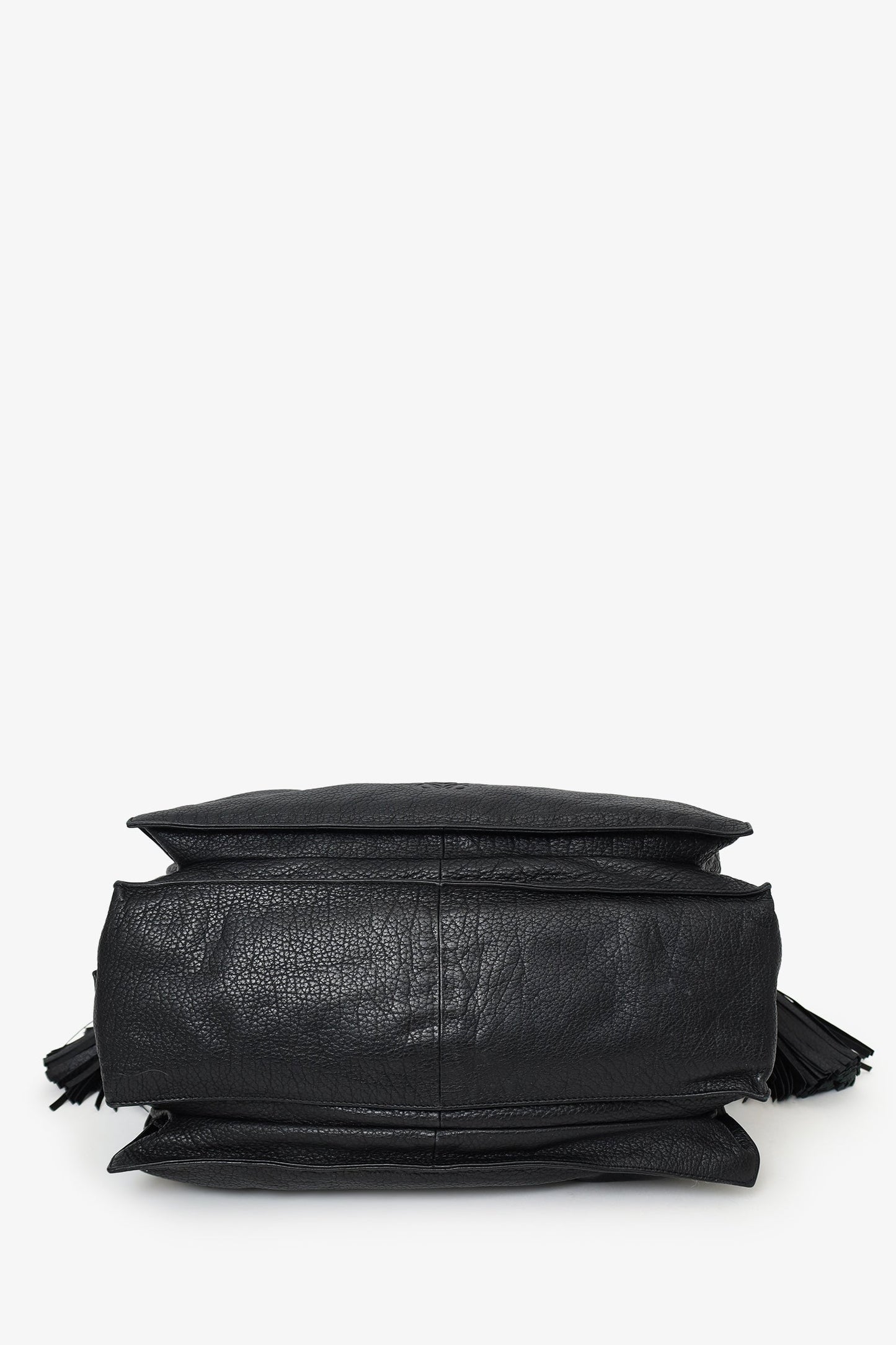 Loewe 2014 Black Leather Tasseled 'Flamenco' Shoulder Bag