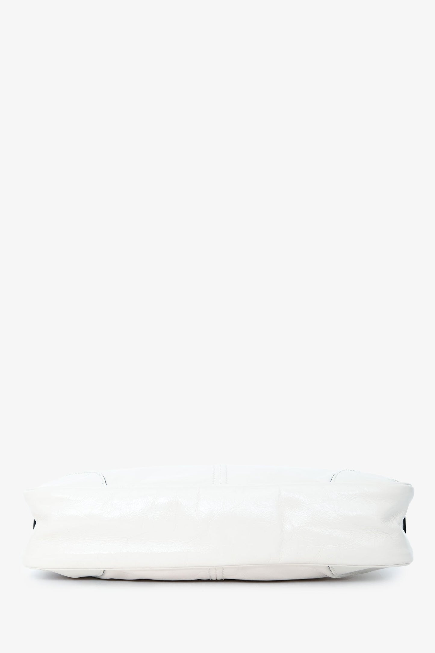 Prada White Leather 'Re-Edition 2002' Medium Shoulder Bag with Chain
