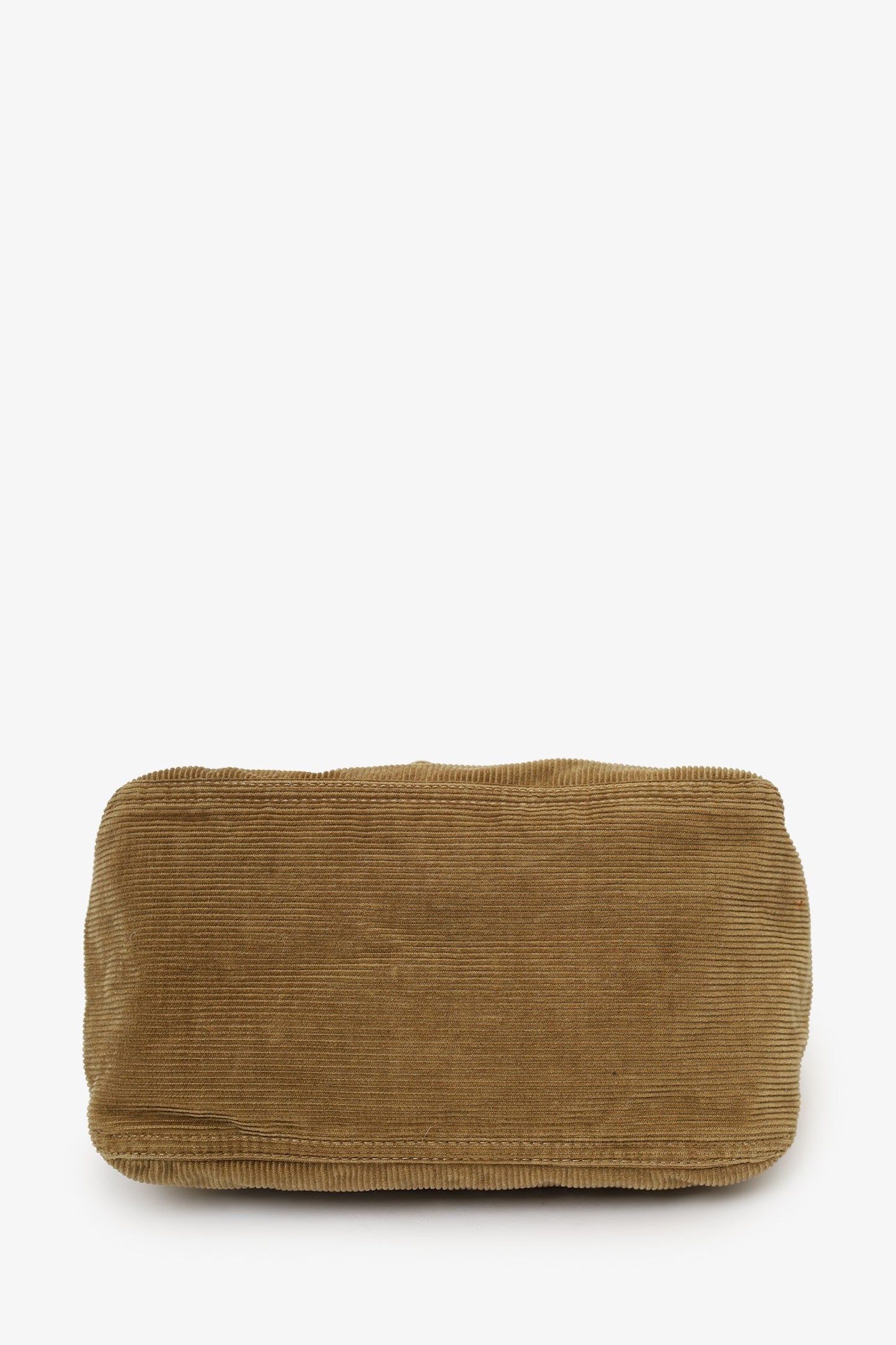 Fendi Brown Corduroy Double Flap Baguette Shoulder Bag