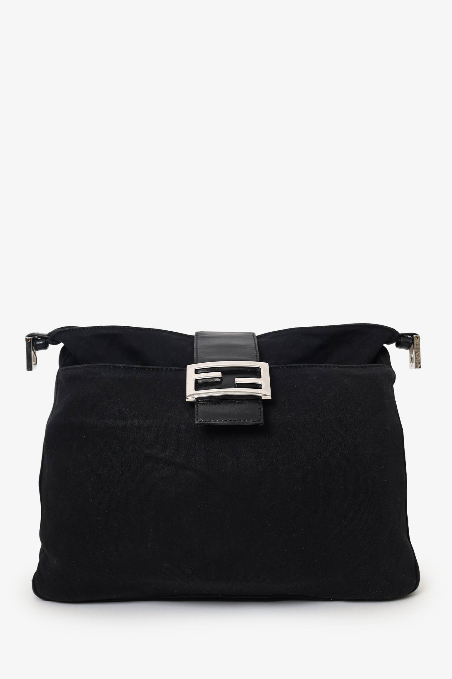 Fendi Black Fabric Forever Baguette Shoulder Bag