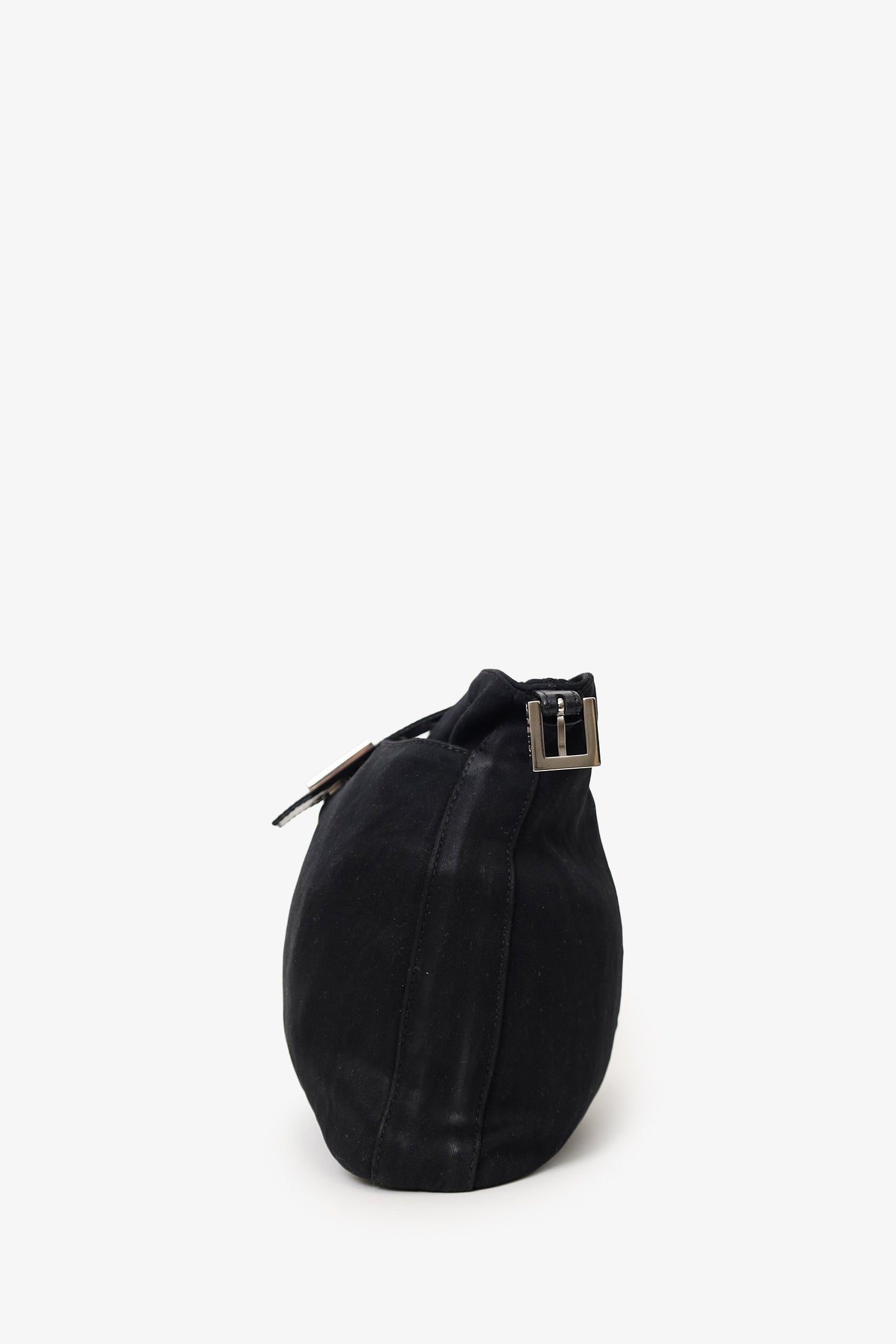 Fendi Black Fabric Forever Baguette Shoulder Bag