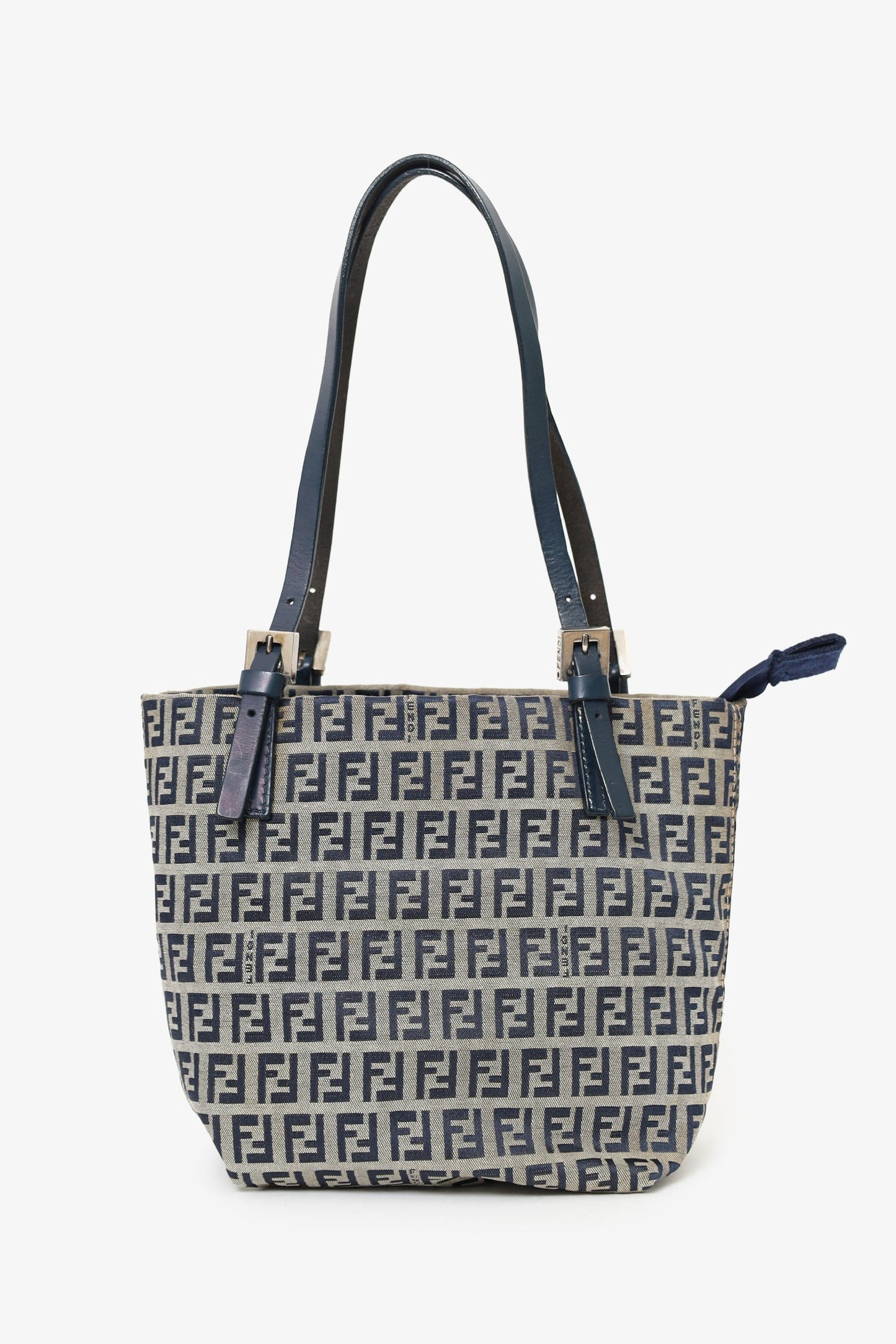 Fendi Navy/Grey FF Zucca Canvas Mini Bucket Bag