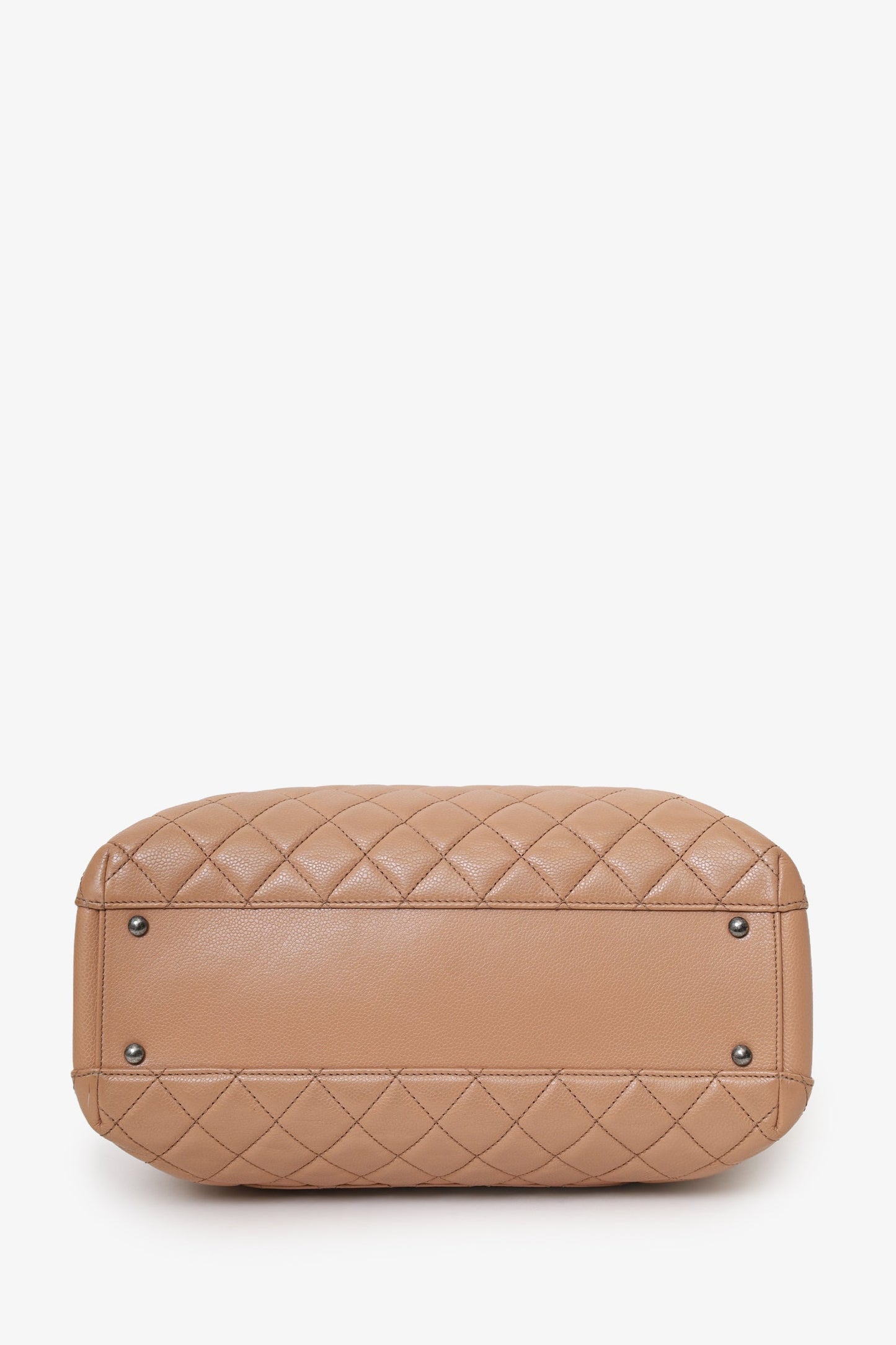 Chanel™ 2015-16 Beige Caviar Leather Quilted City Large Shopping Tote