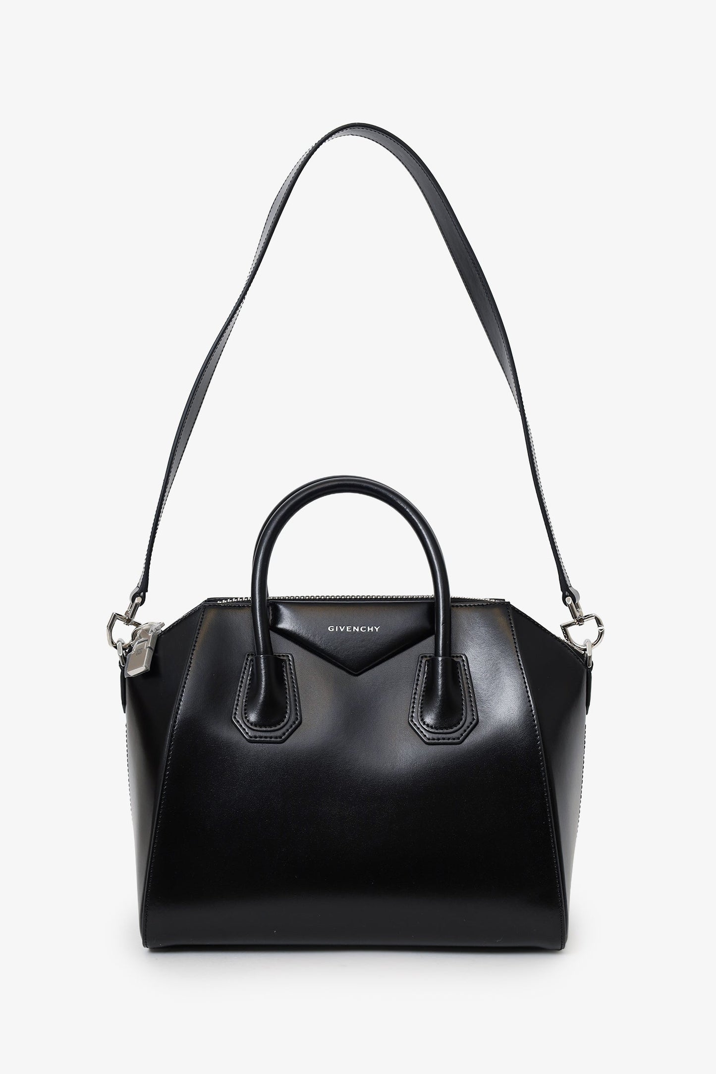 Givenchy Black Leather Small Antigona Top Handle With Strap