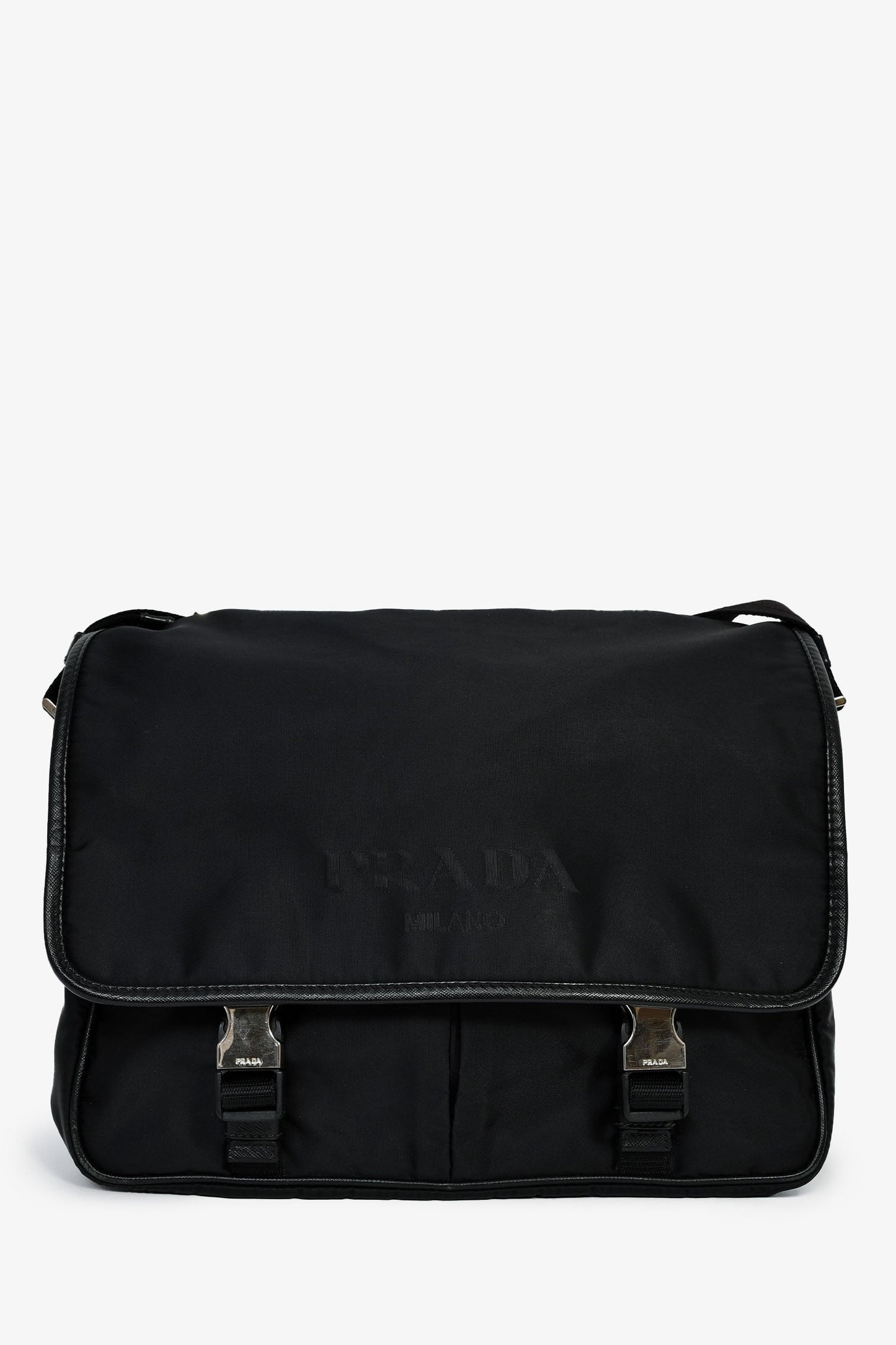 Prada Black Tessuto Flap Messenger Bag