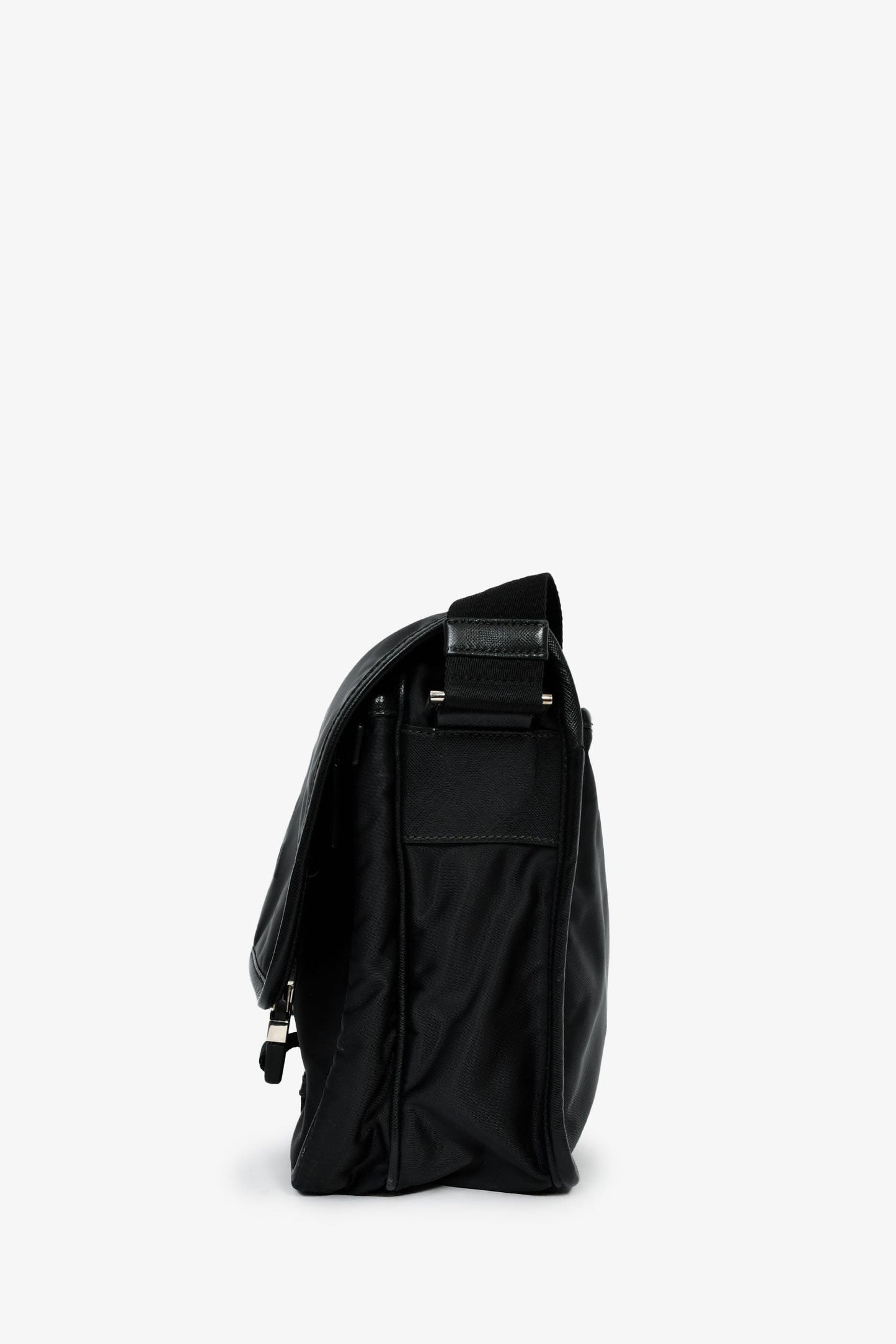 Prada Black Tessuto Flap Messenger Bag
