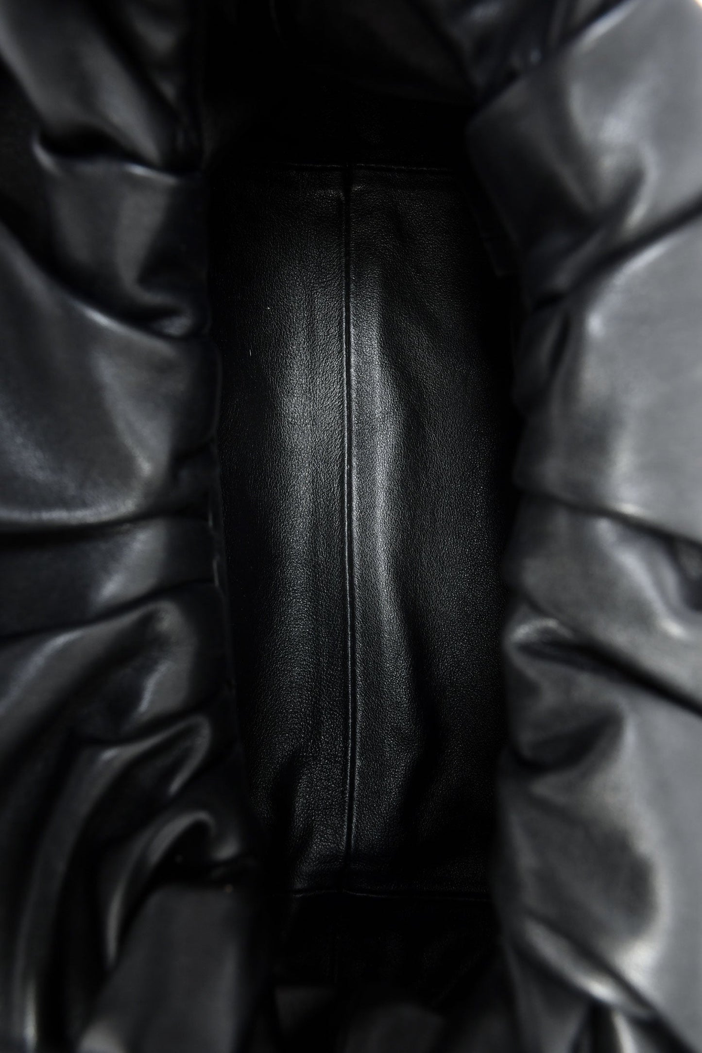 Bottega Veneta Black Leather Shoulder Pouch