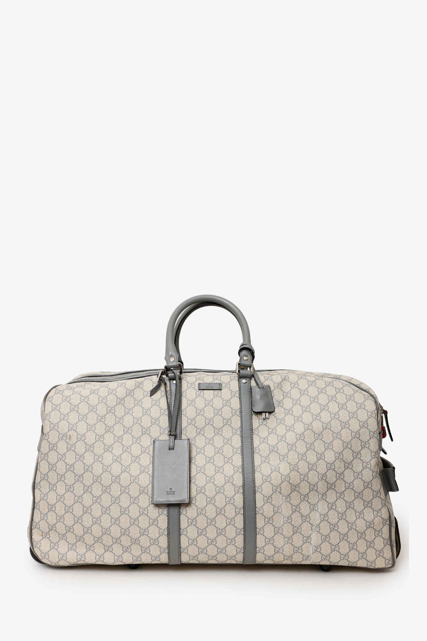 Gucci Beige GG Plus Monogram Large Carry On Duffle Trolley