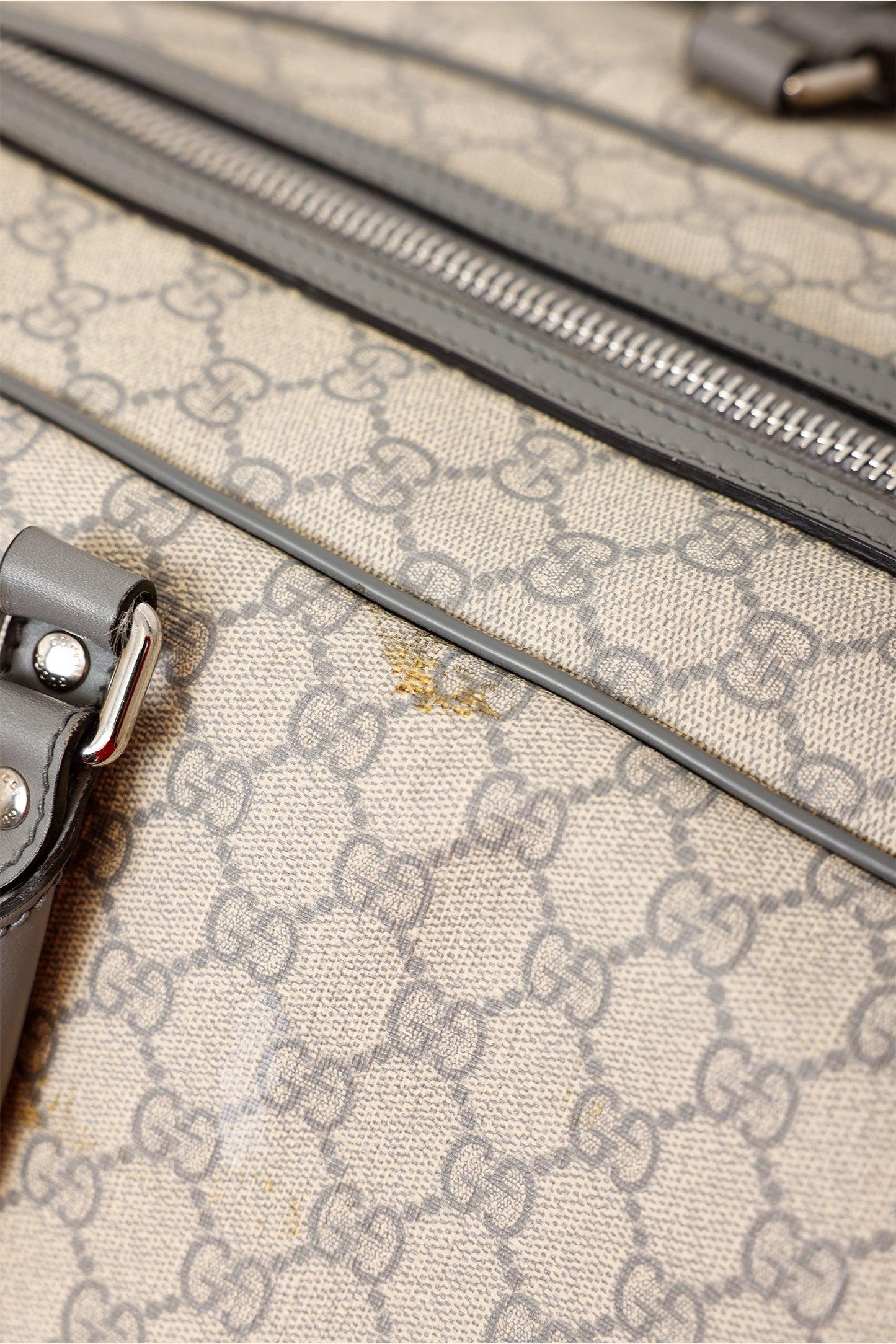 Gucci Beige GG Plus Monogram Large Carry On Duffle Trolley