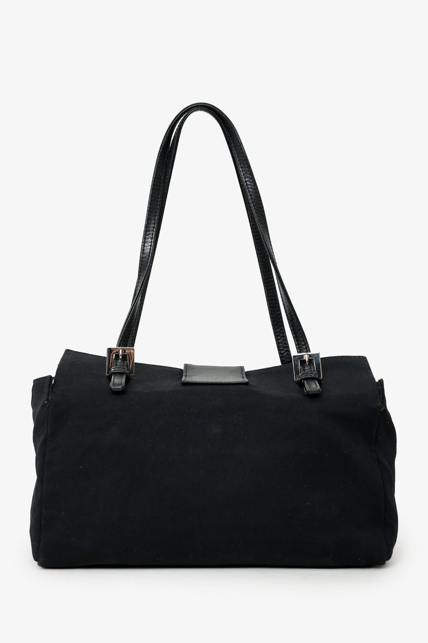 Fendi Black Fabric Neoprene Baguette Shoulder Bag