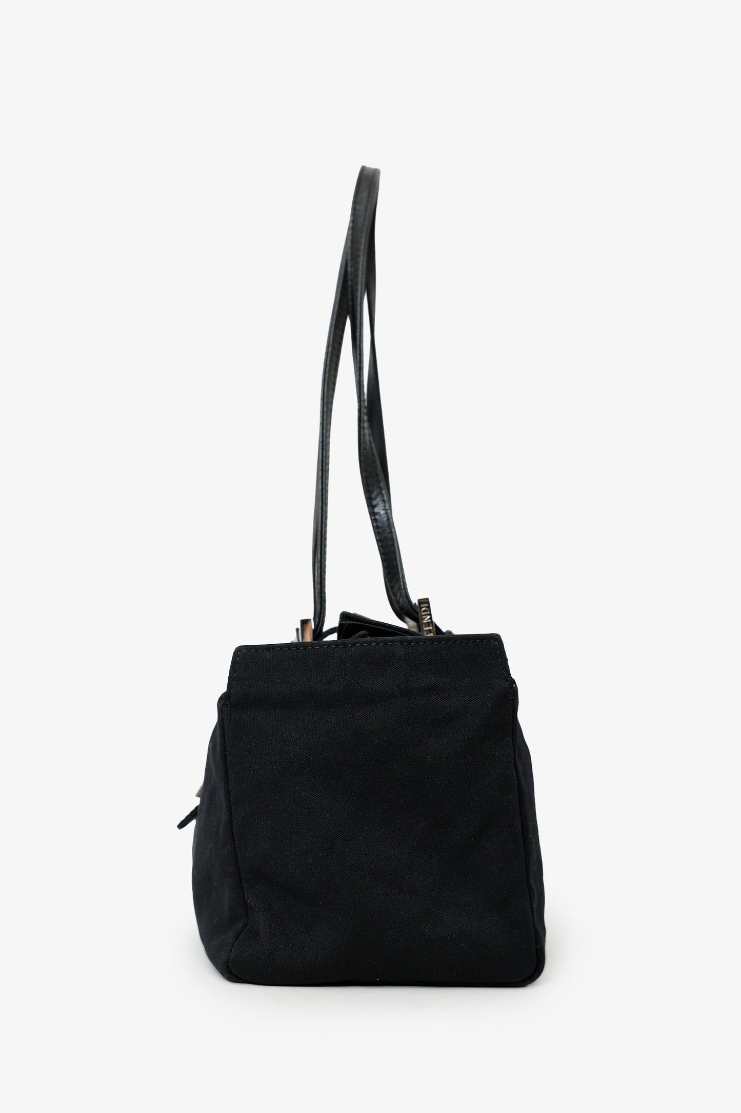 Fendi Black Fabric Neoprene Baguette Shoulder Bag