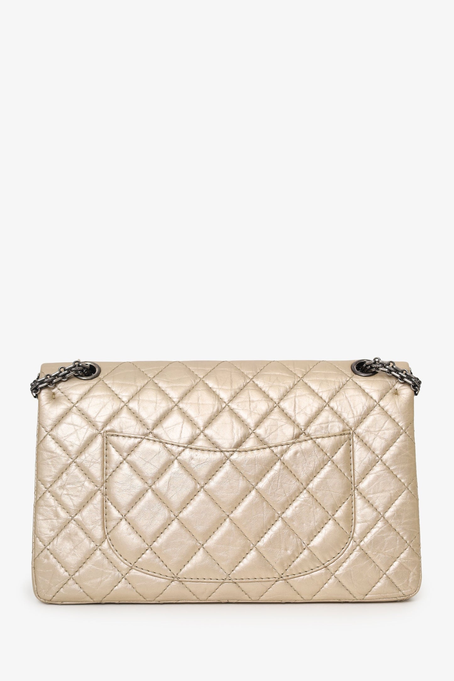 Chanel™ 2012-13 Beige Metallic Aged Calfskin 2.55 Reissue Flap Bag