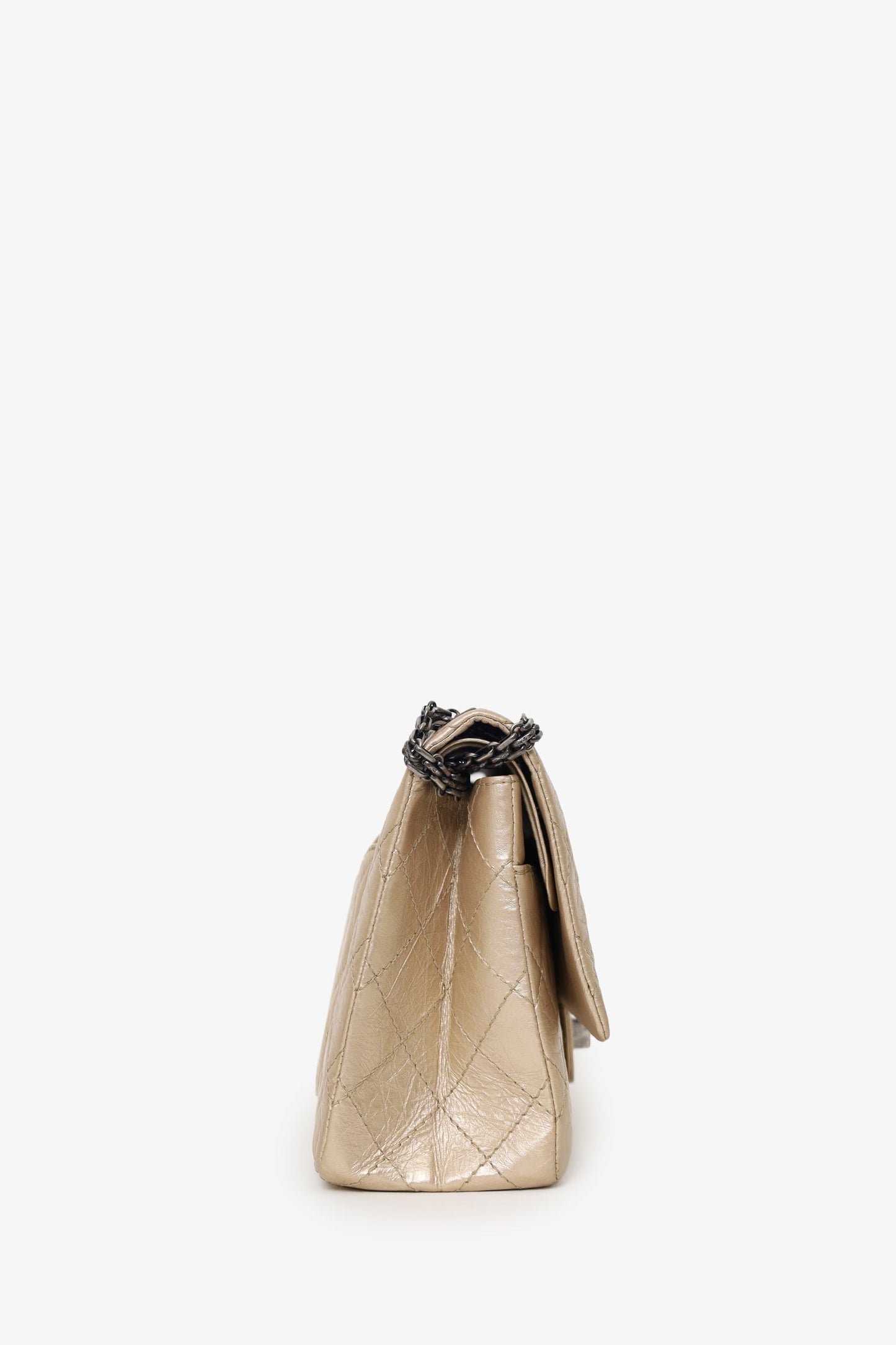 Chanel™ 2012-13 Beige Metallic Aged Calfskin 2.55 Reissue Flap Bag