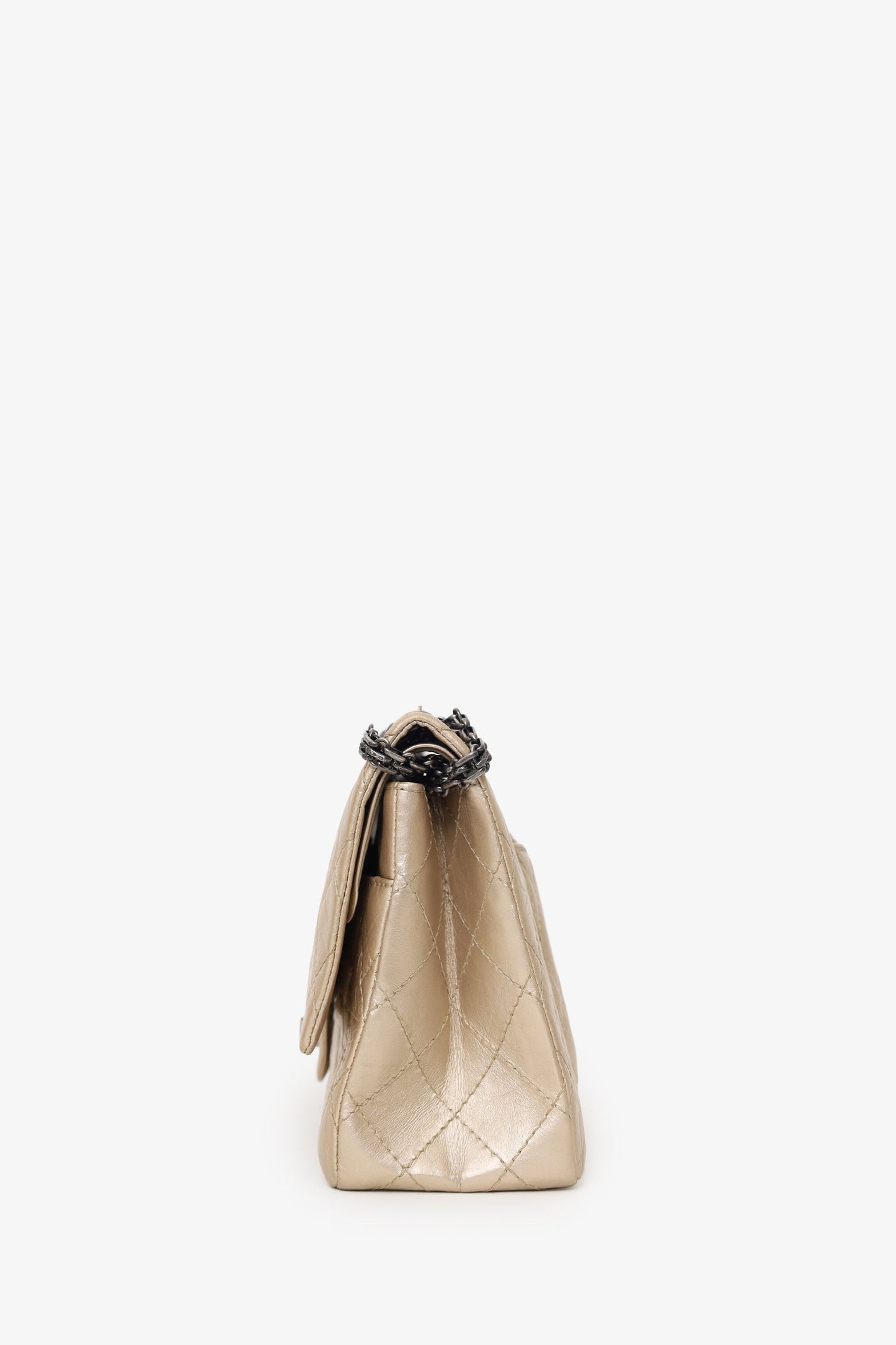 Chanel™ 2012-13 Beige Metallic Aged Calfskin 2.55 Reissue Flap Bag