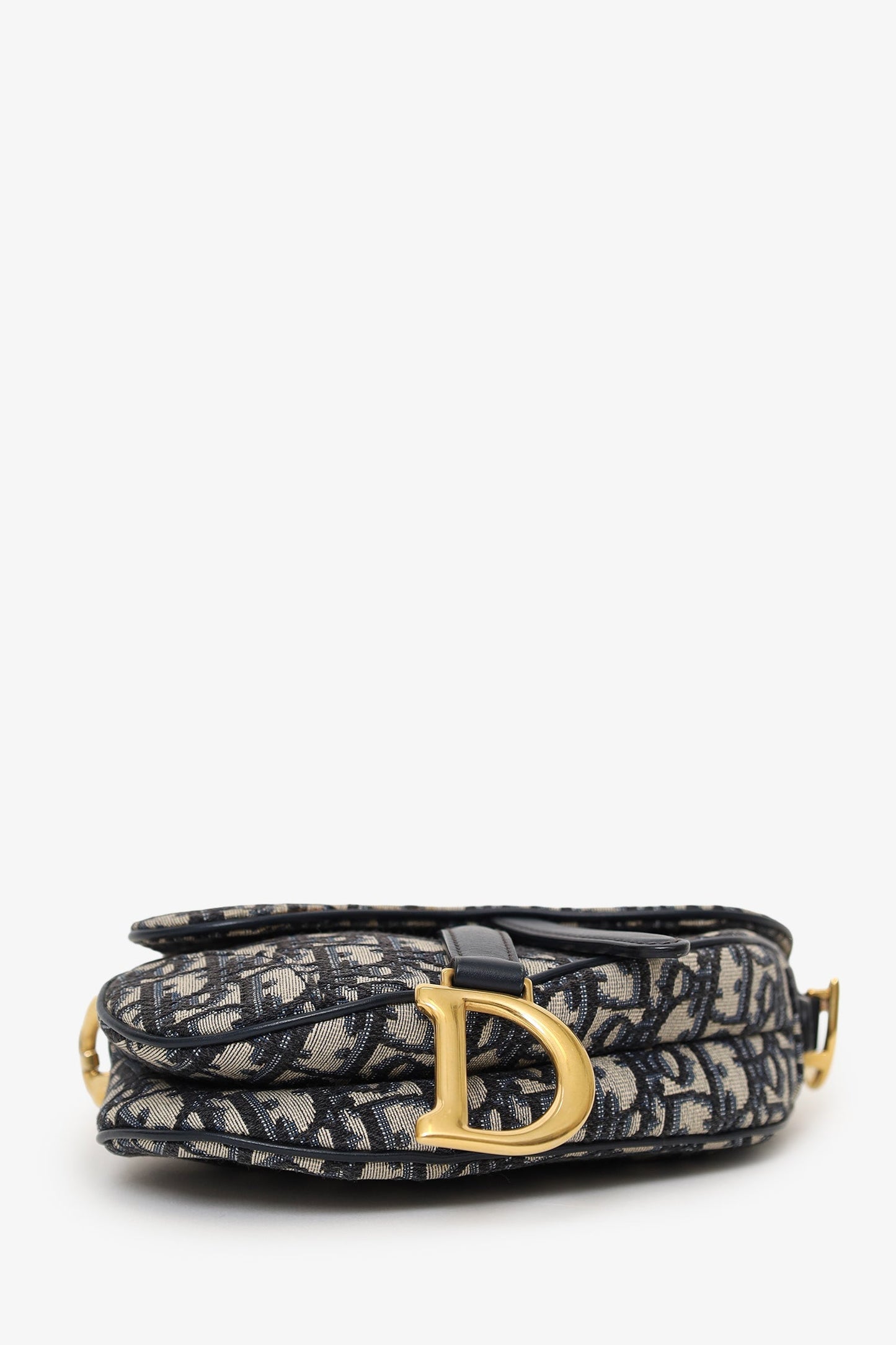 Christian Dior 2018 Blue Oblique Jacquard Mini Saddle Bag With Strap