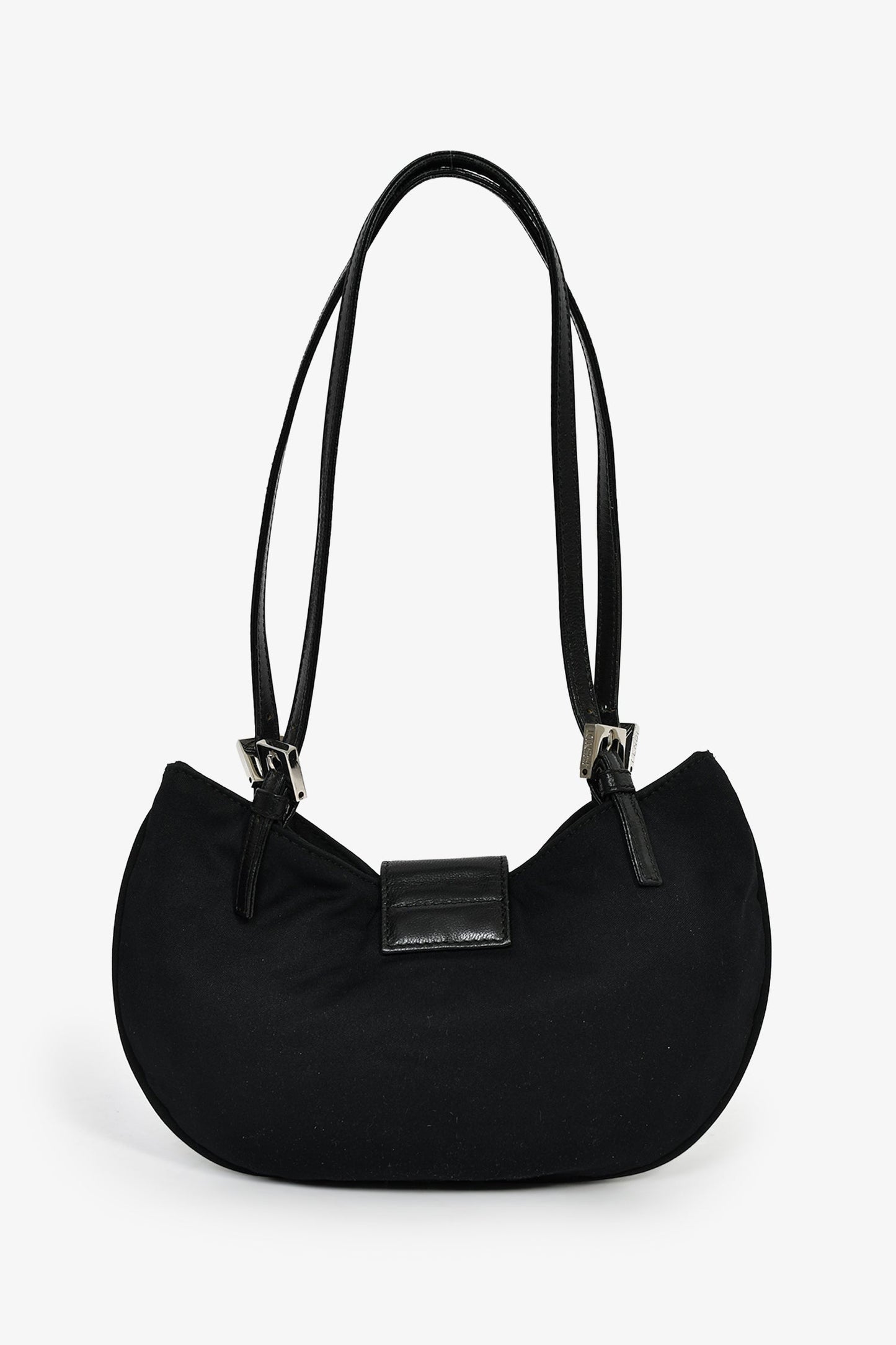 Fendi Black Fabric Mamma Half Moon Shoulder Bag