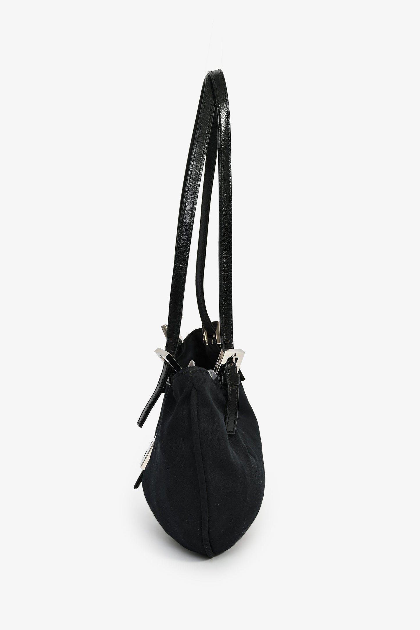 Fendi Black Fabric Mamma Half Moon Shoulder Bag