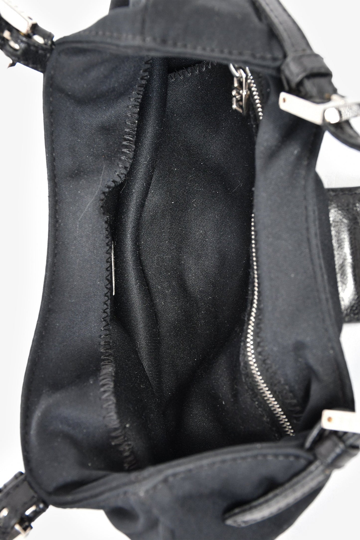 Fendi Black Fabric Mamma Half Moon Shoulder Bag